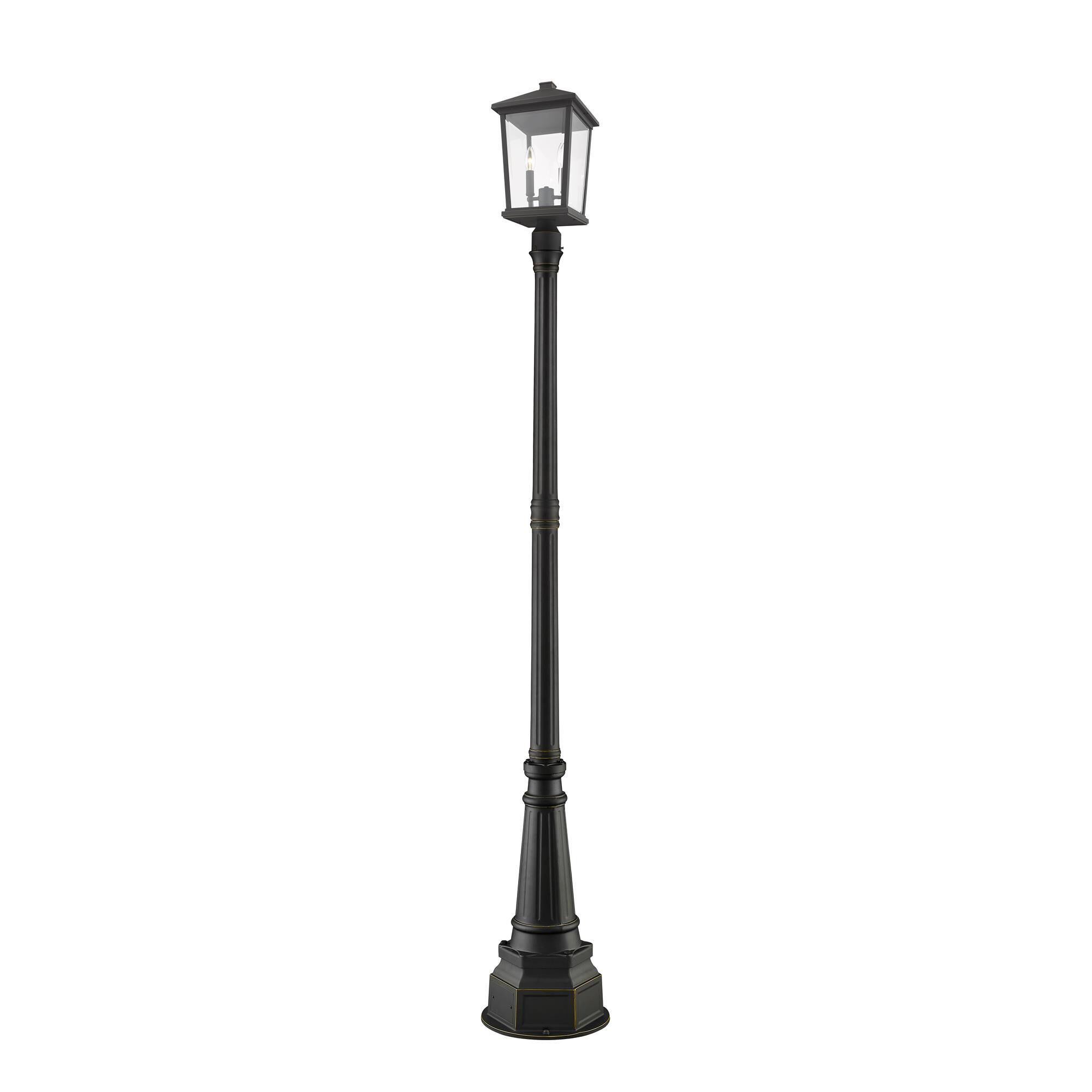 Shown in Oil Rubbed Bronze finish and Glass shade