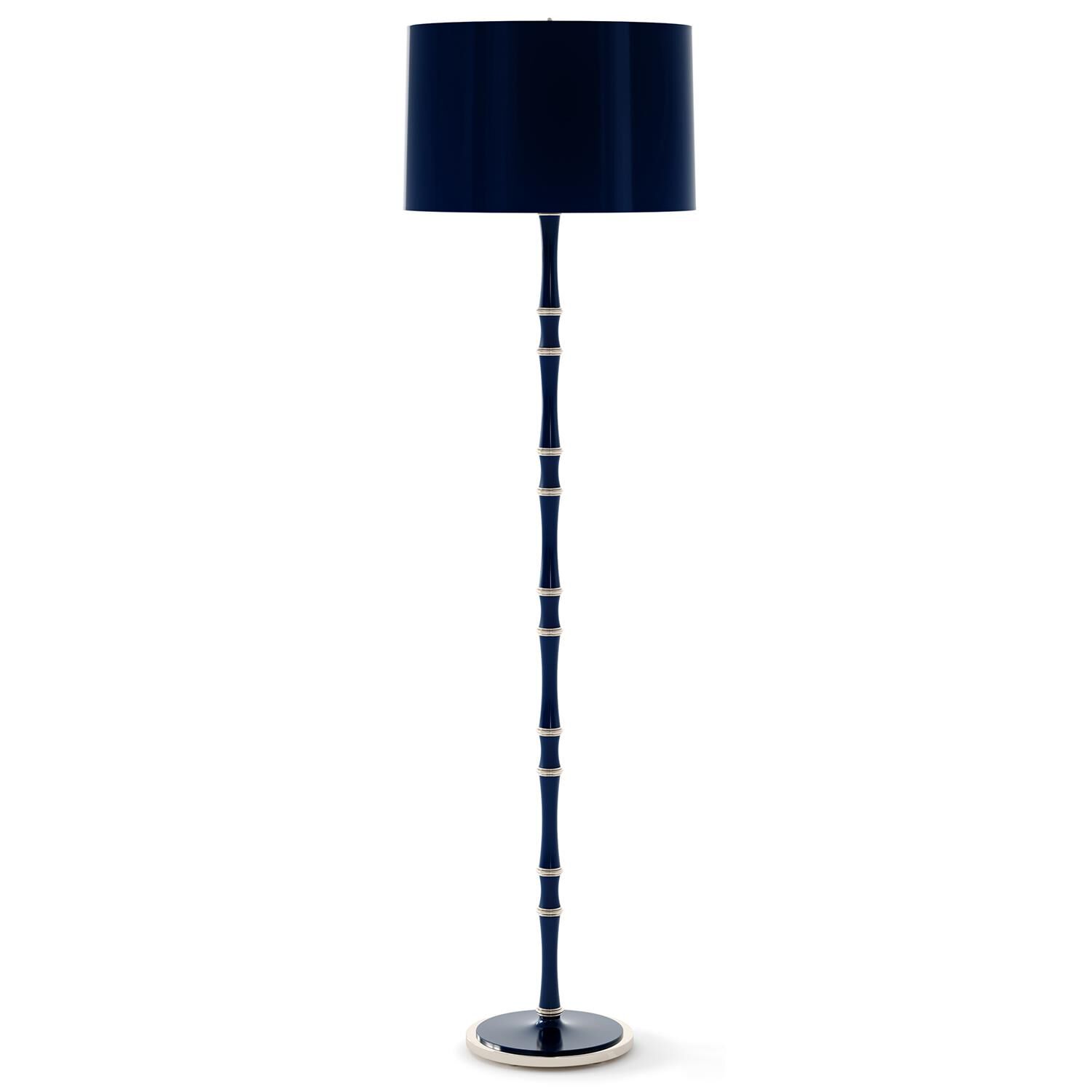 Shown in Midnight Blue finish and Midnight Blue shade and Polished Nickel accent