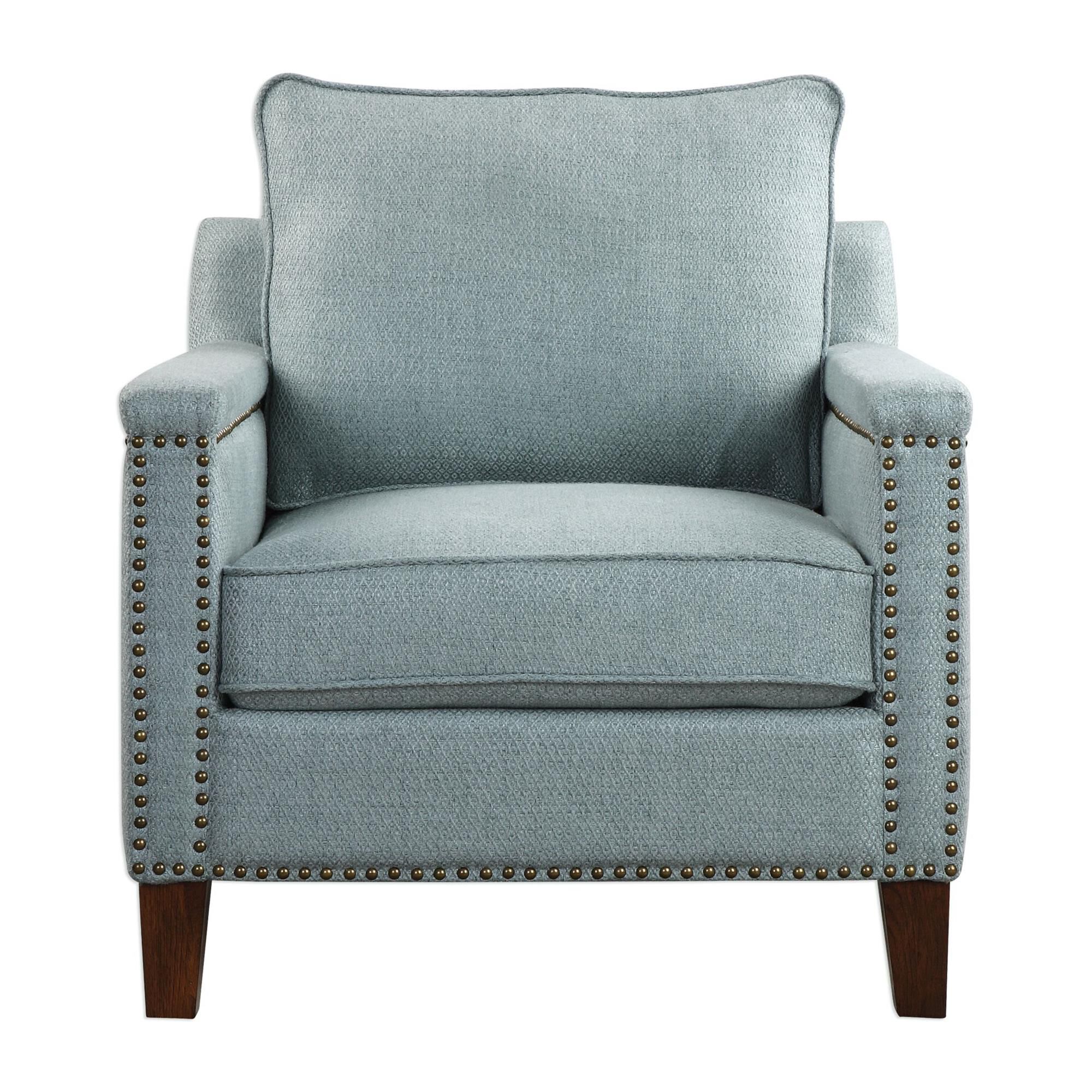 Shown in Light Sea Mist-Antique Brass-Dark Walnut finish