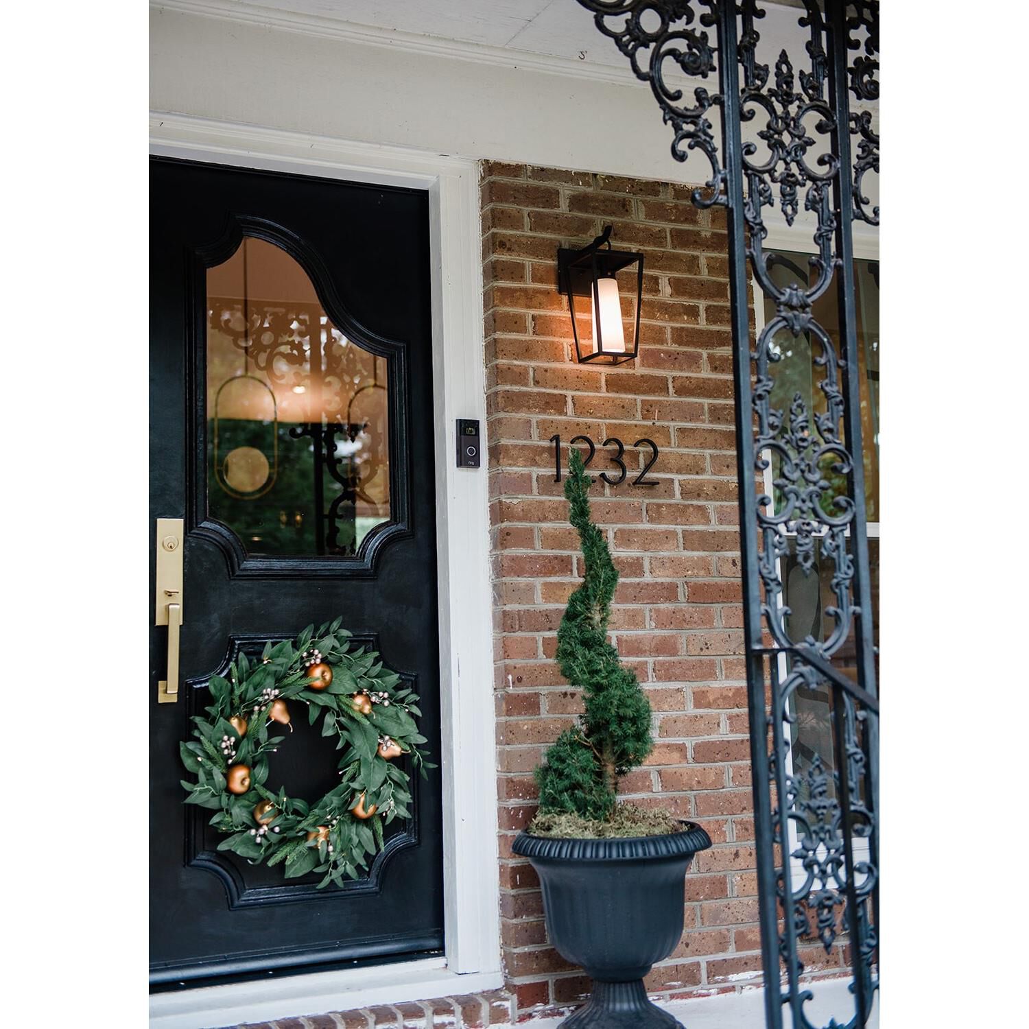 Shown in Textured Black finish and Opal White glass