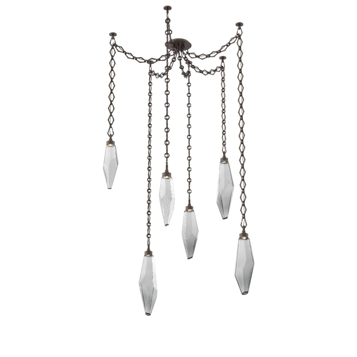 Levi Wilson Rock Crystal 14 Inch Multi Pendant Light by Hammerton Studio