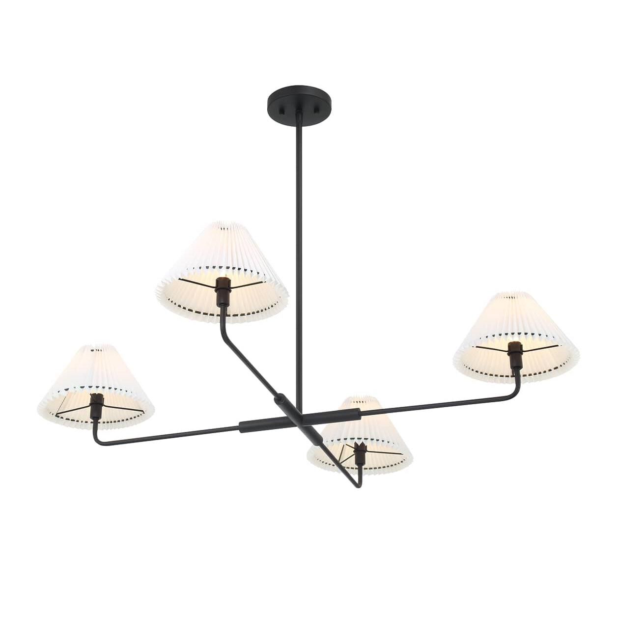Minimalist 41 Inch 4 Light Chandelier by Meridian Lighting