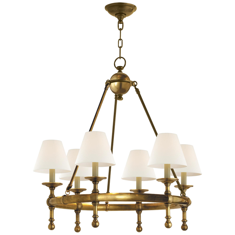 Chapman & Myers Classic 28 Inch 6 Light Chandelier by Visual Comfort Signature Collection