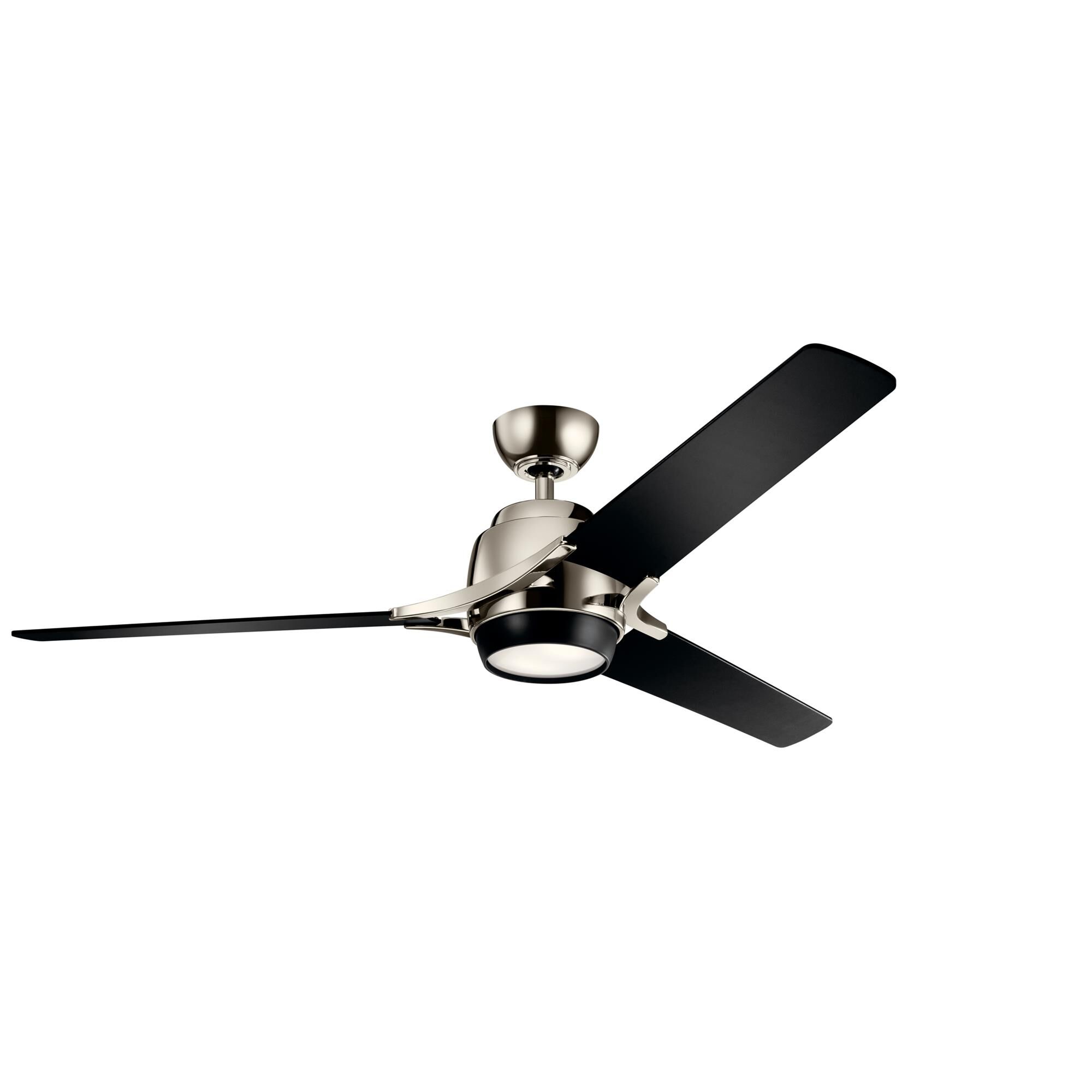 Shown in Polished Nickel finish and Clear Painted White Polycarbonate glass and Black Polycarbonate shade