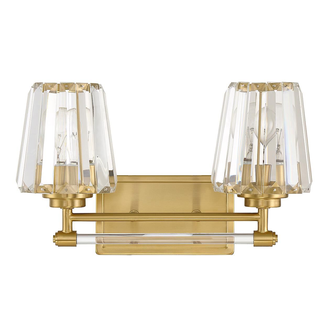 Shown in Warm Brass finish and Clear crystal