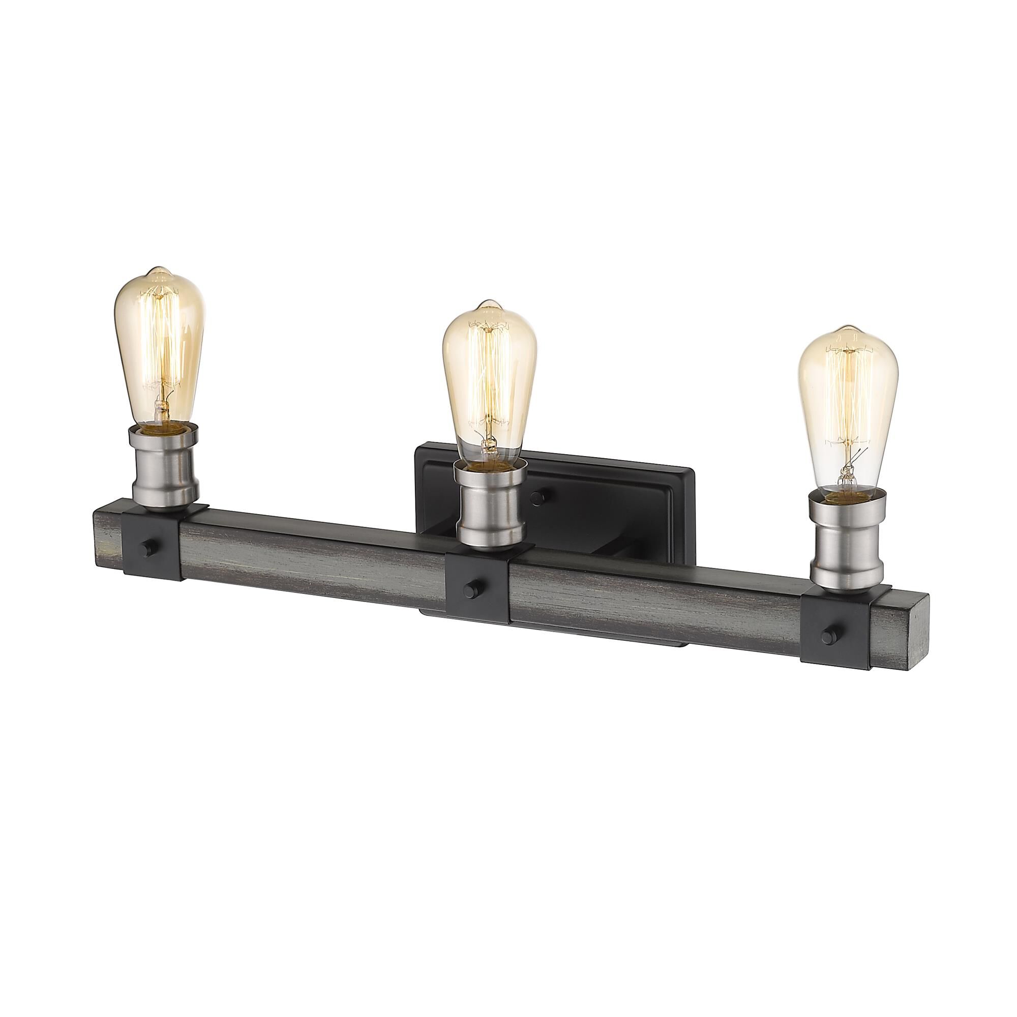 Shown in Ashen Barnboard finish and --- glass and --- shade