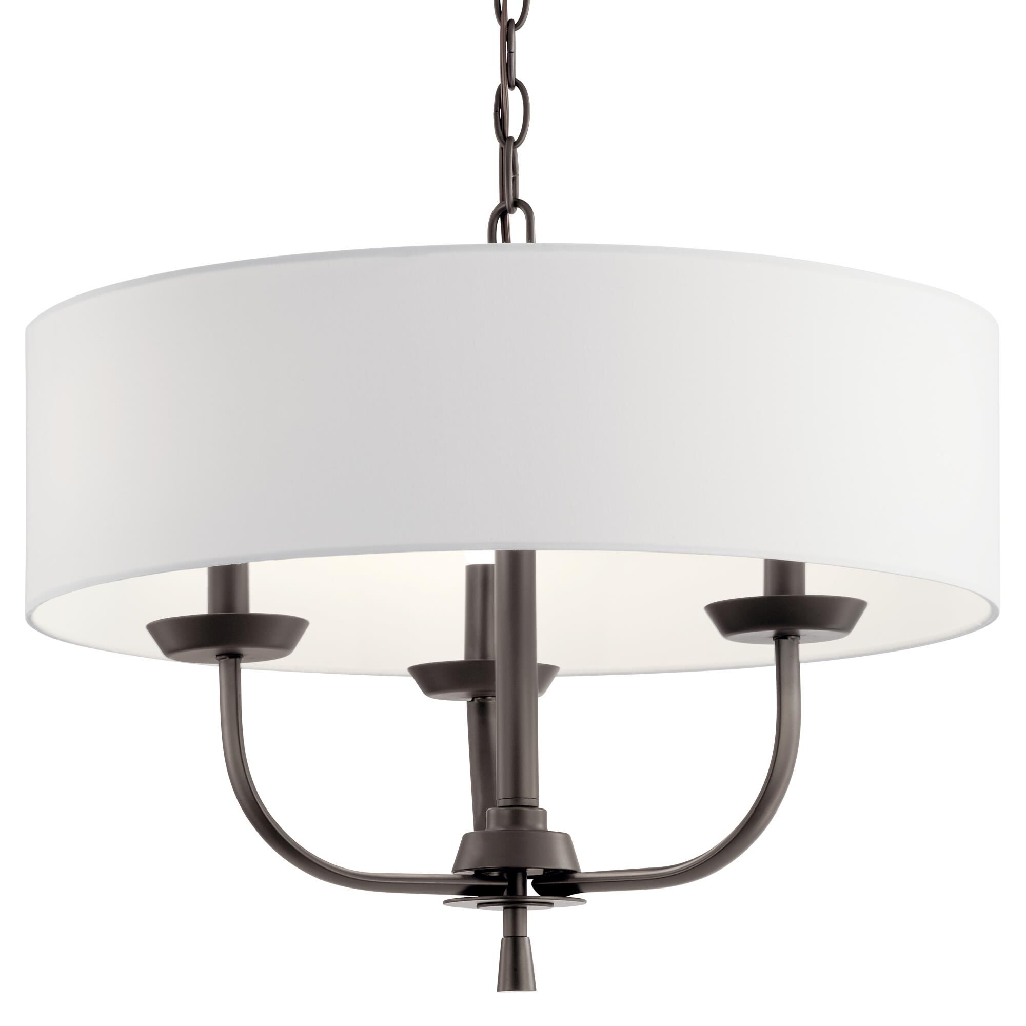 Shown in Olde Bronze finish and White Fabric shade
