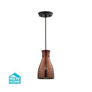 Shown in Oil Rubbed Bronze finish and Clear Brown Ribbed glass