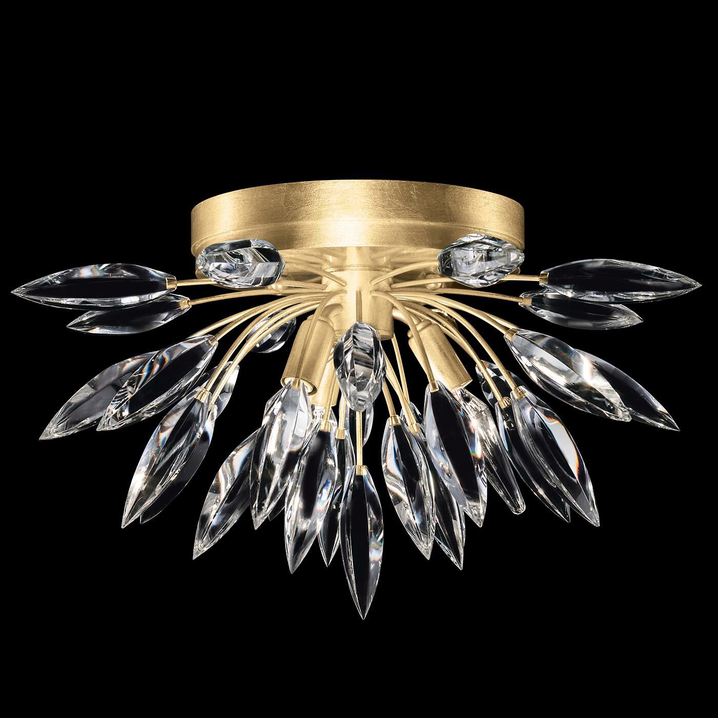 Shown in Gold finish and True crystal and False glass