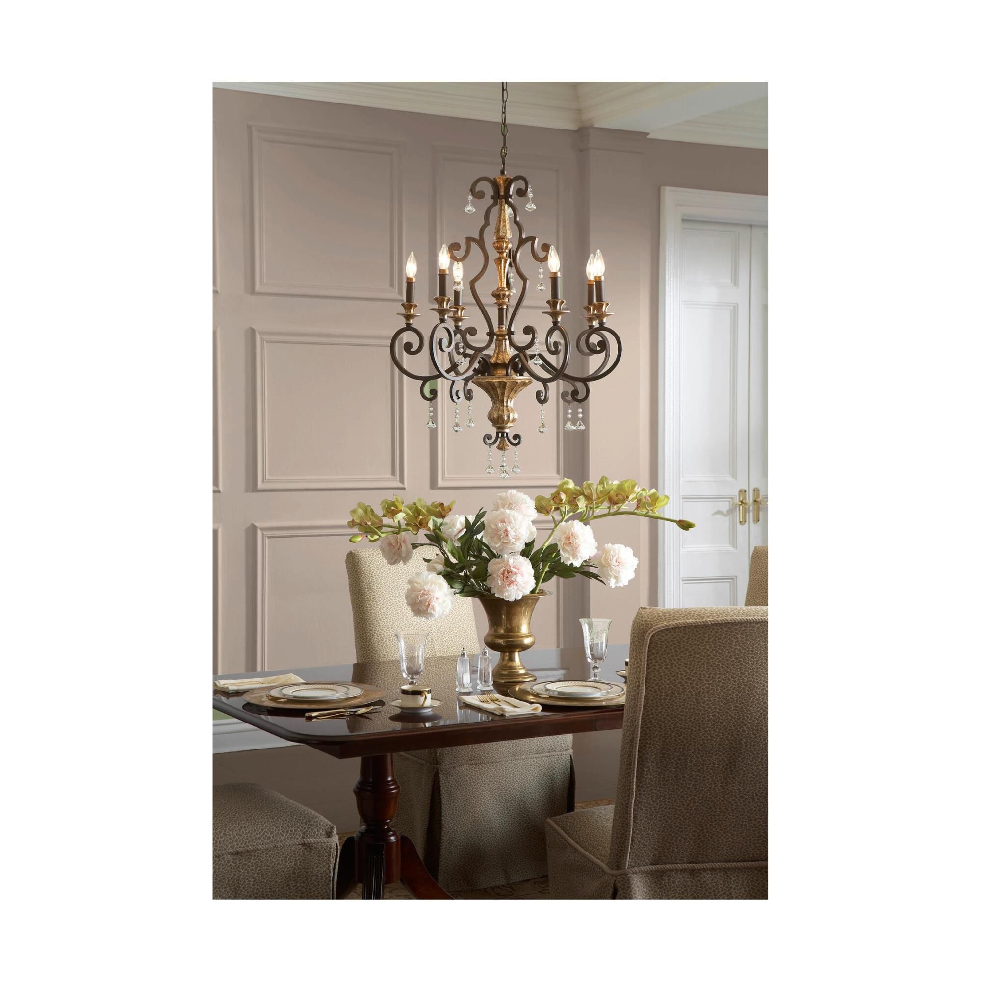 Marquette 28 Inch 6 Light Chandelier by Quoizel