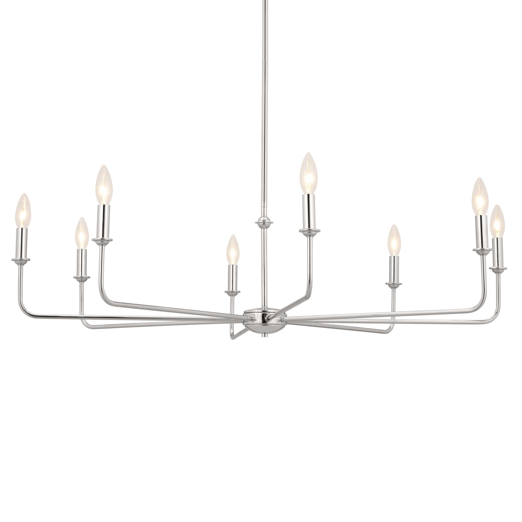 Shown in Polished Nickel finish and Fabric and Bell shade