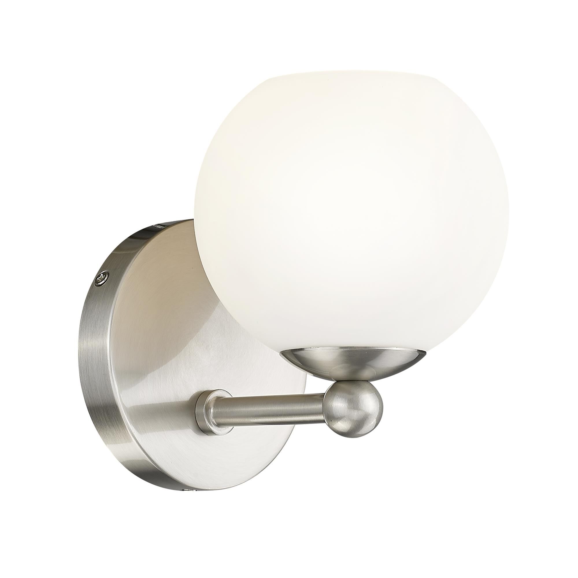Shown in Brushed Nickel finish and Opal Etched glass