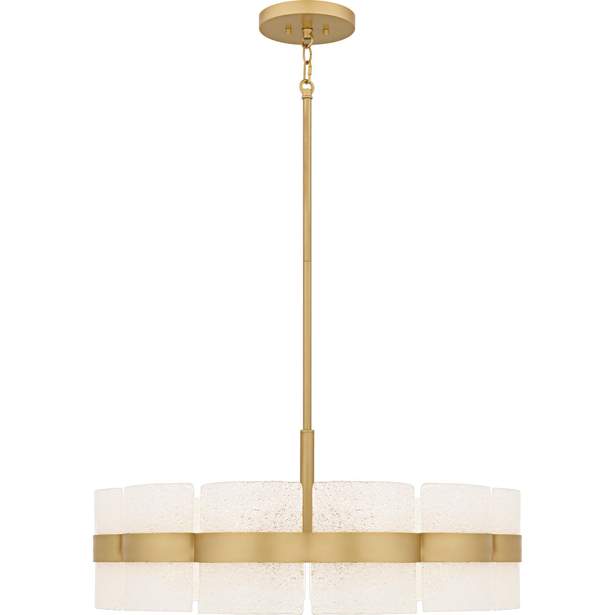 Shown in Soft Gold finish and Clear Glass With White Glass Sand Inside shade