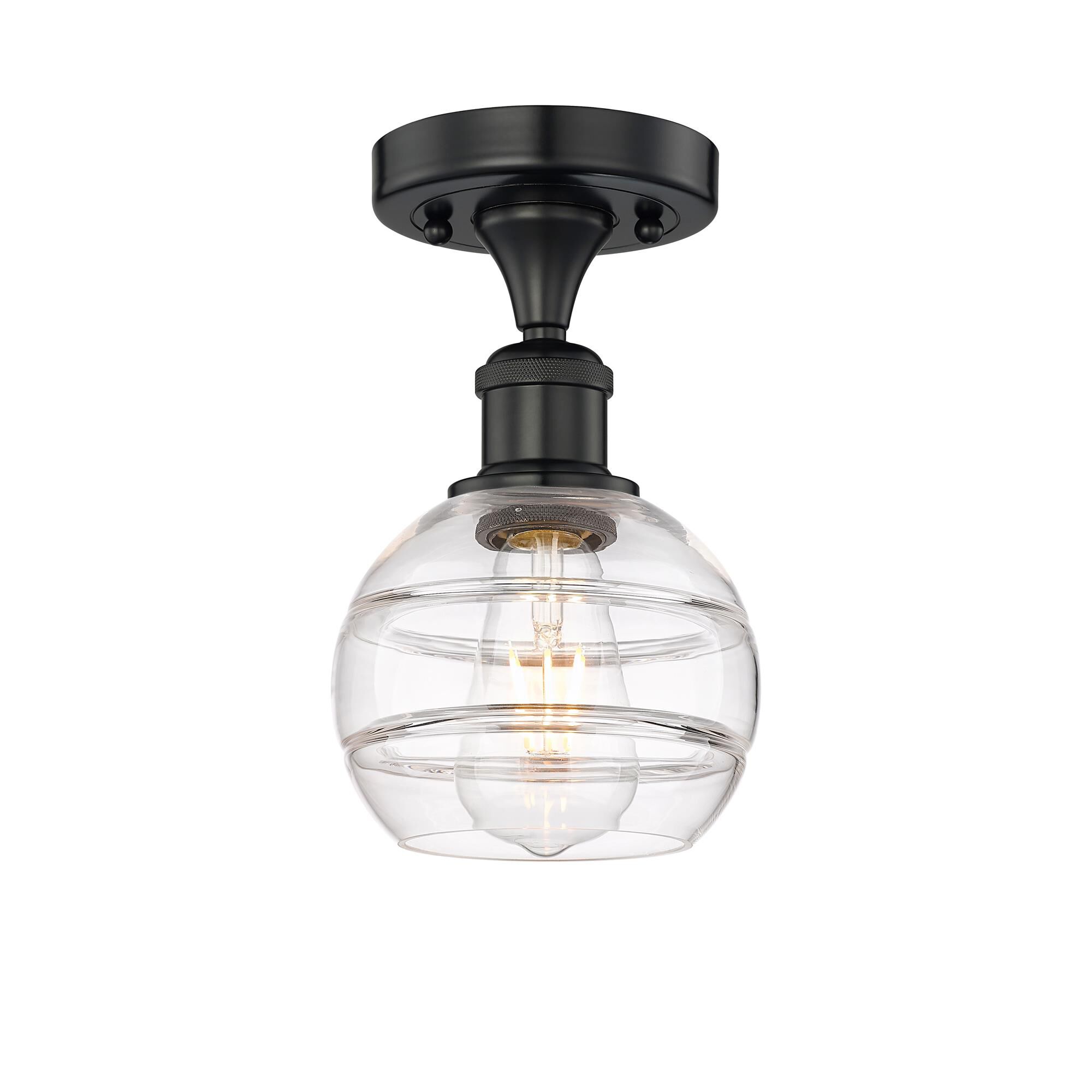 Shown in Matte Black finish and Clear glass
