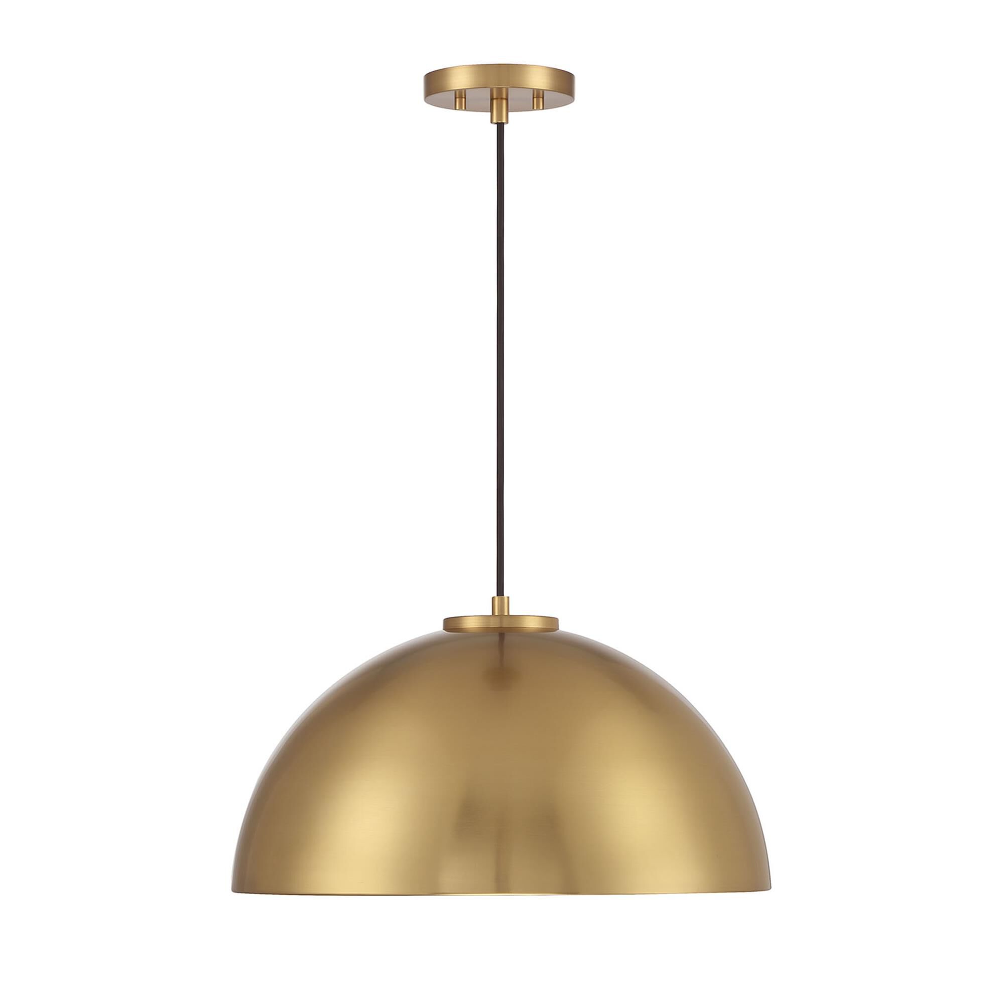 Shown in Natural Brass finish and Metal shade