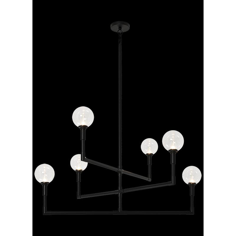 Shown in Black finish and Clear glass