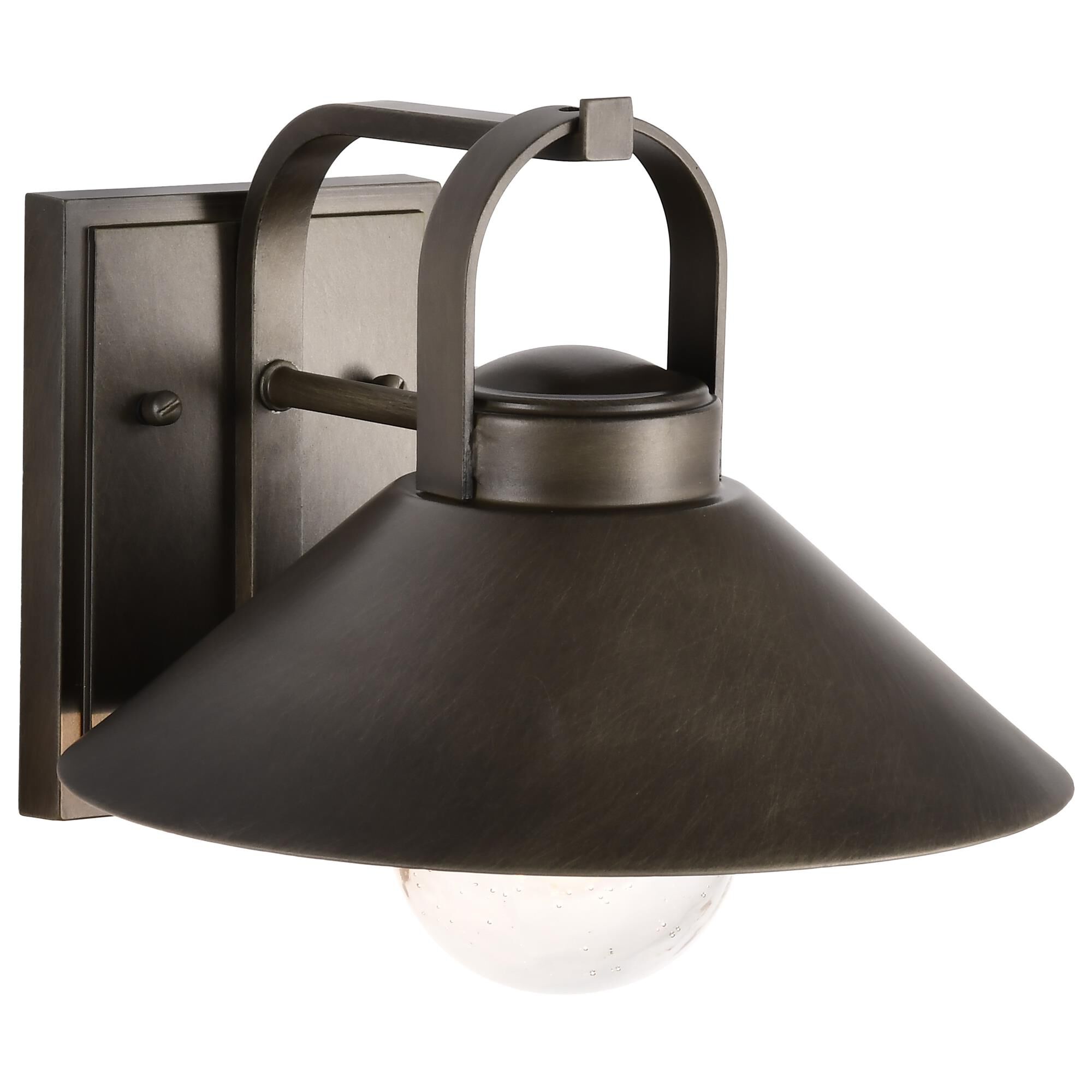 Shown in Bronze finish and Clear Seeded glass