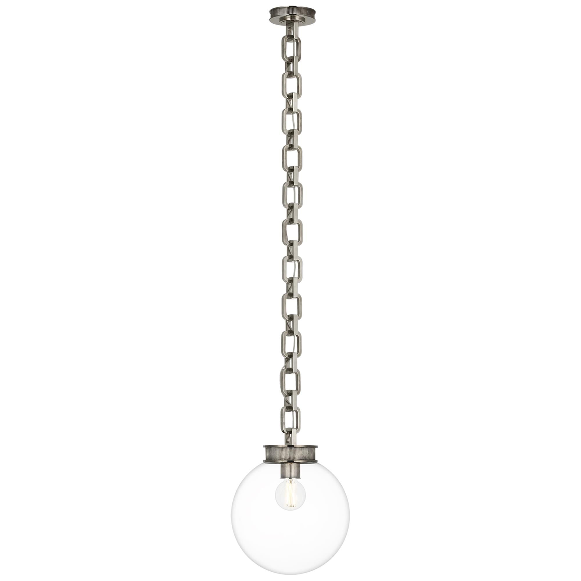 Shown in Pewter finish and Clear glass