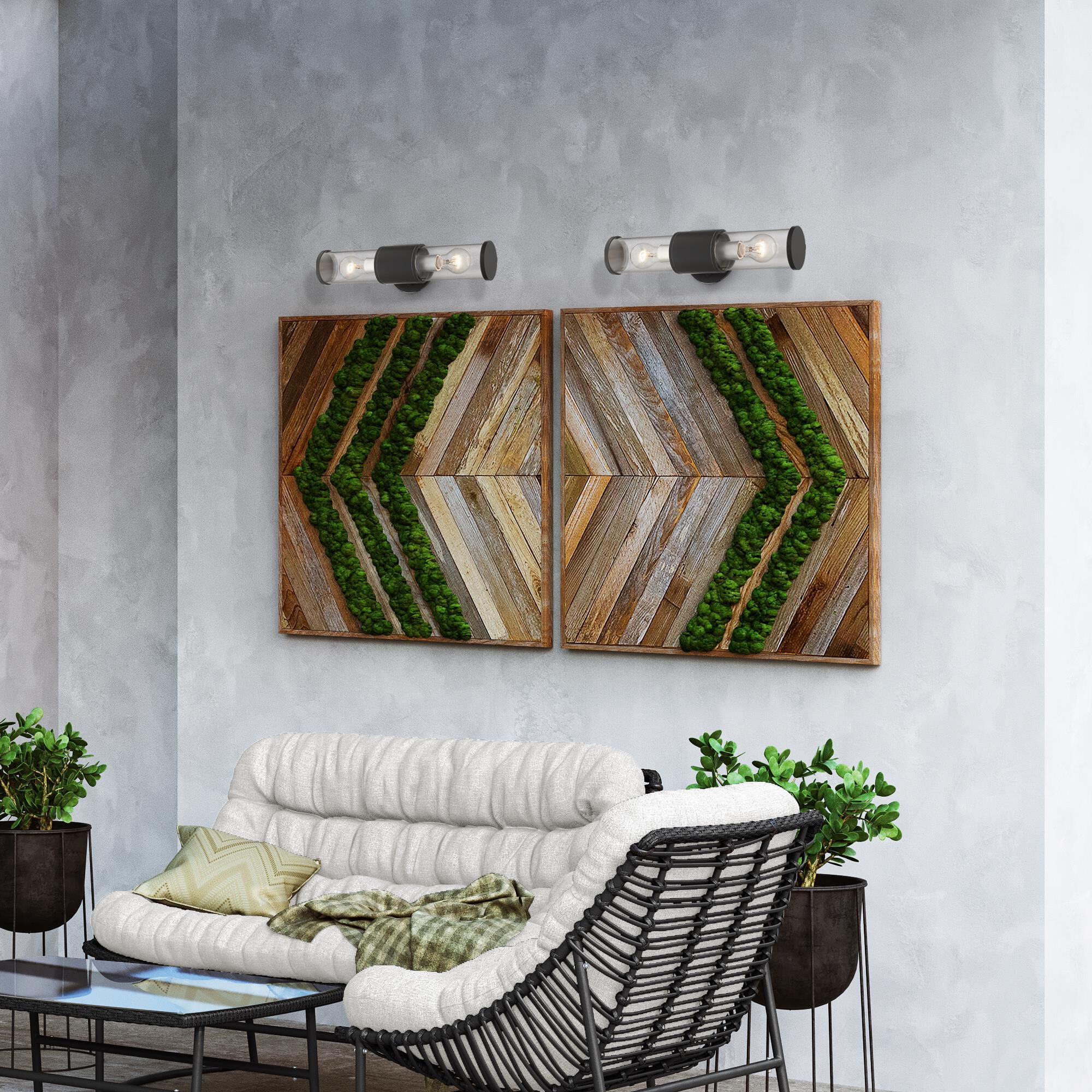 Shown in Textured Black With Antique Silver Accents finish and Clear glass