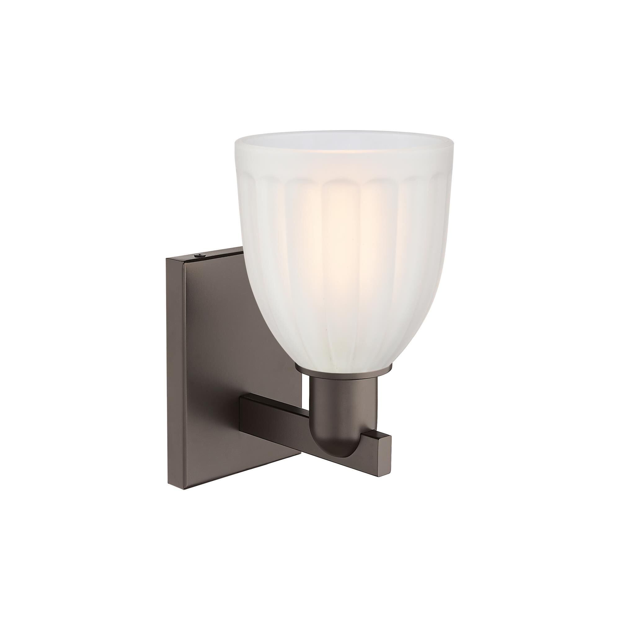 Shown in Oil Rubbed Bronze finish and White glass