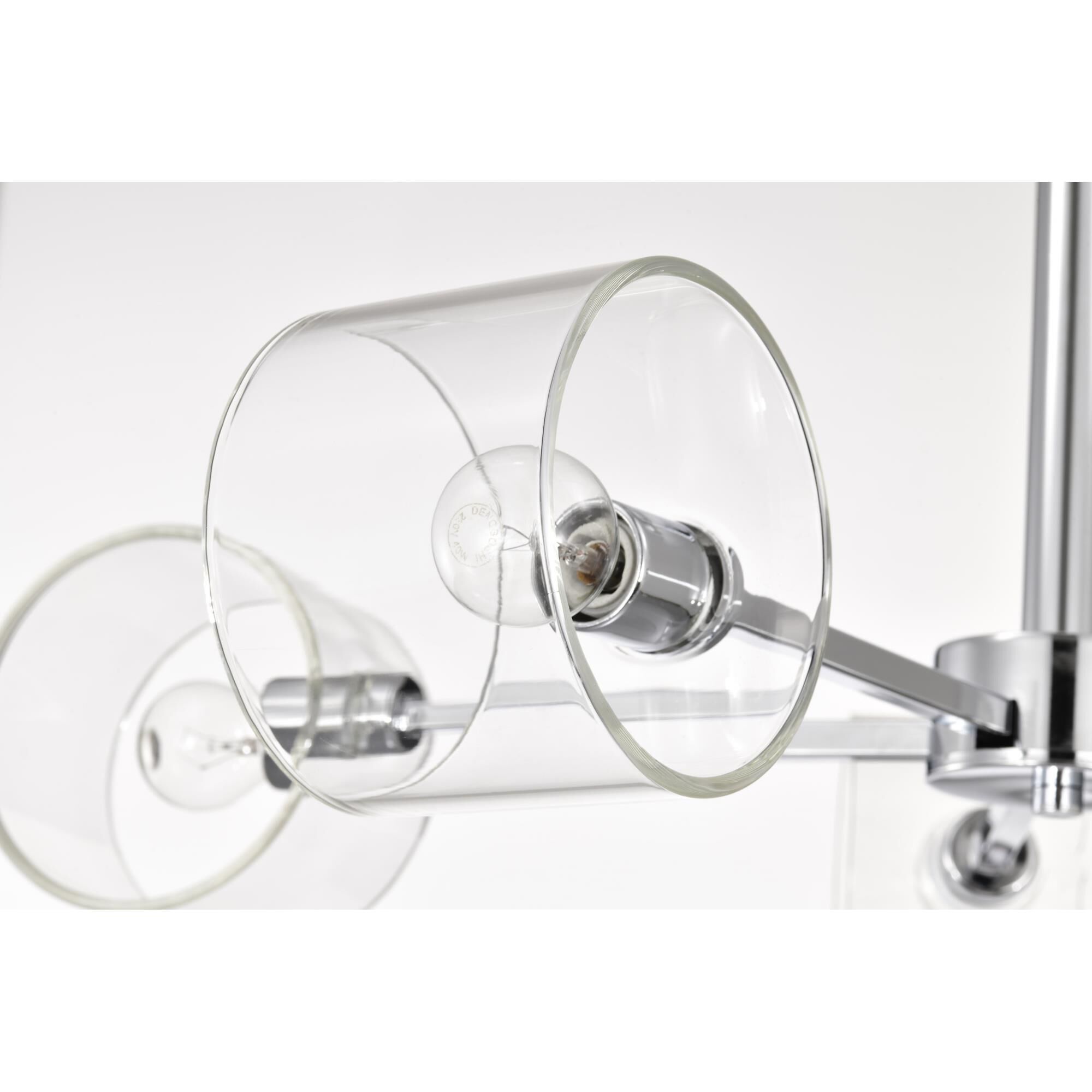 Shown in Polished Nickel finish and Clear glass