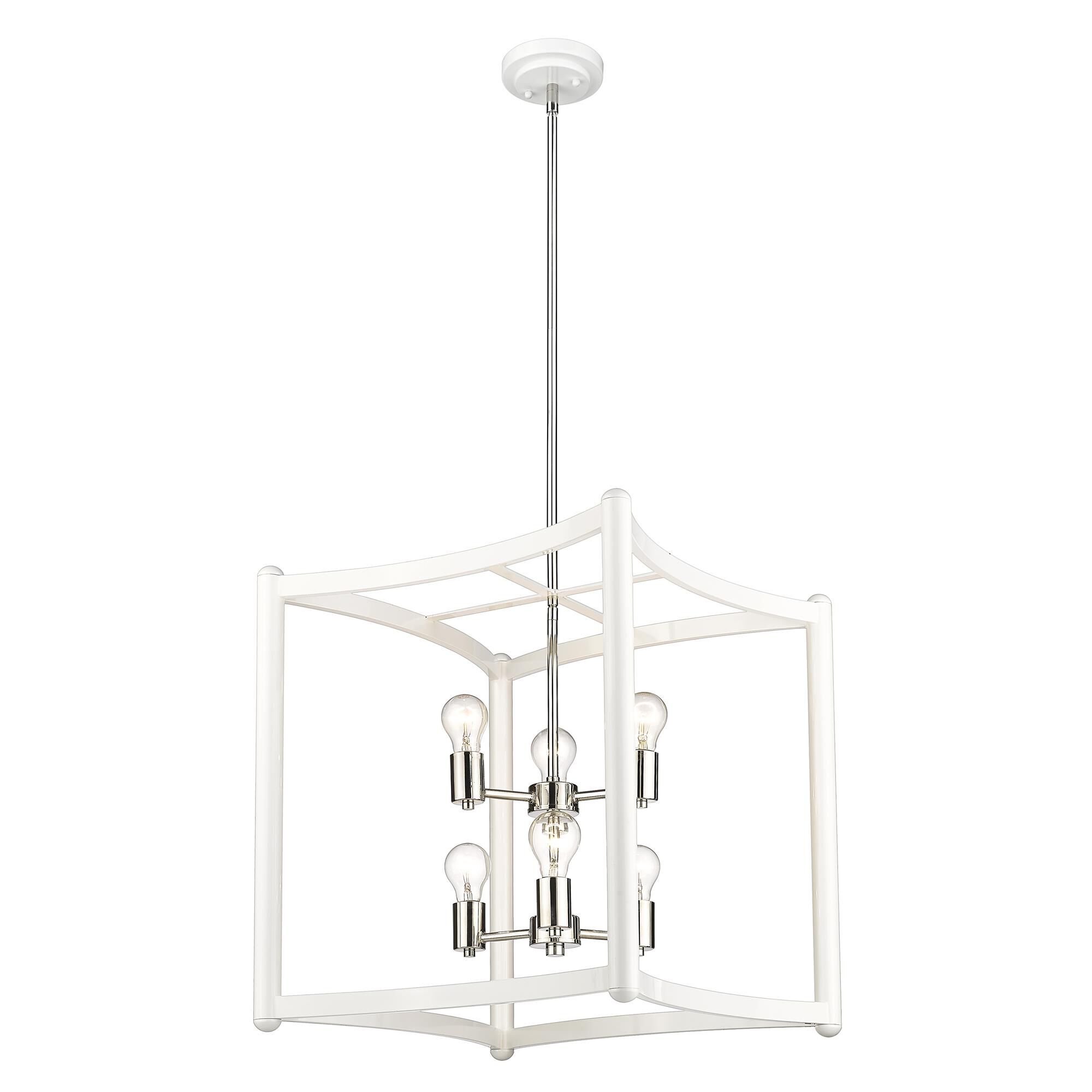 Shown in White With Polished Nickel Cluster finish