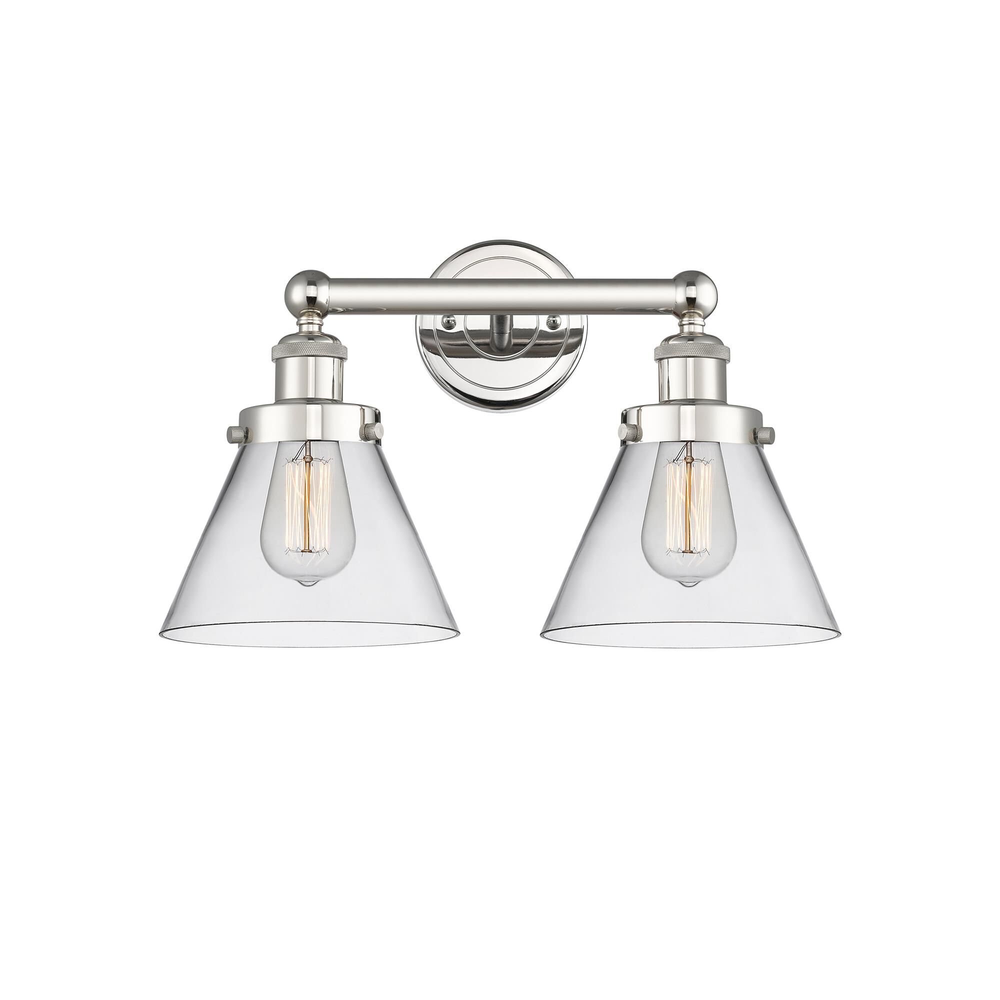 Shown in Polished Nickel finish and Clear glass