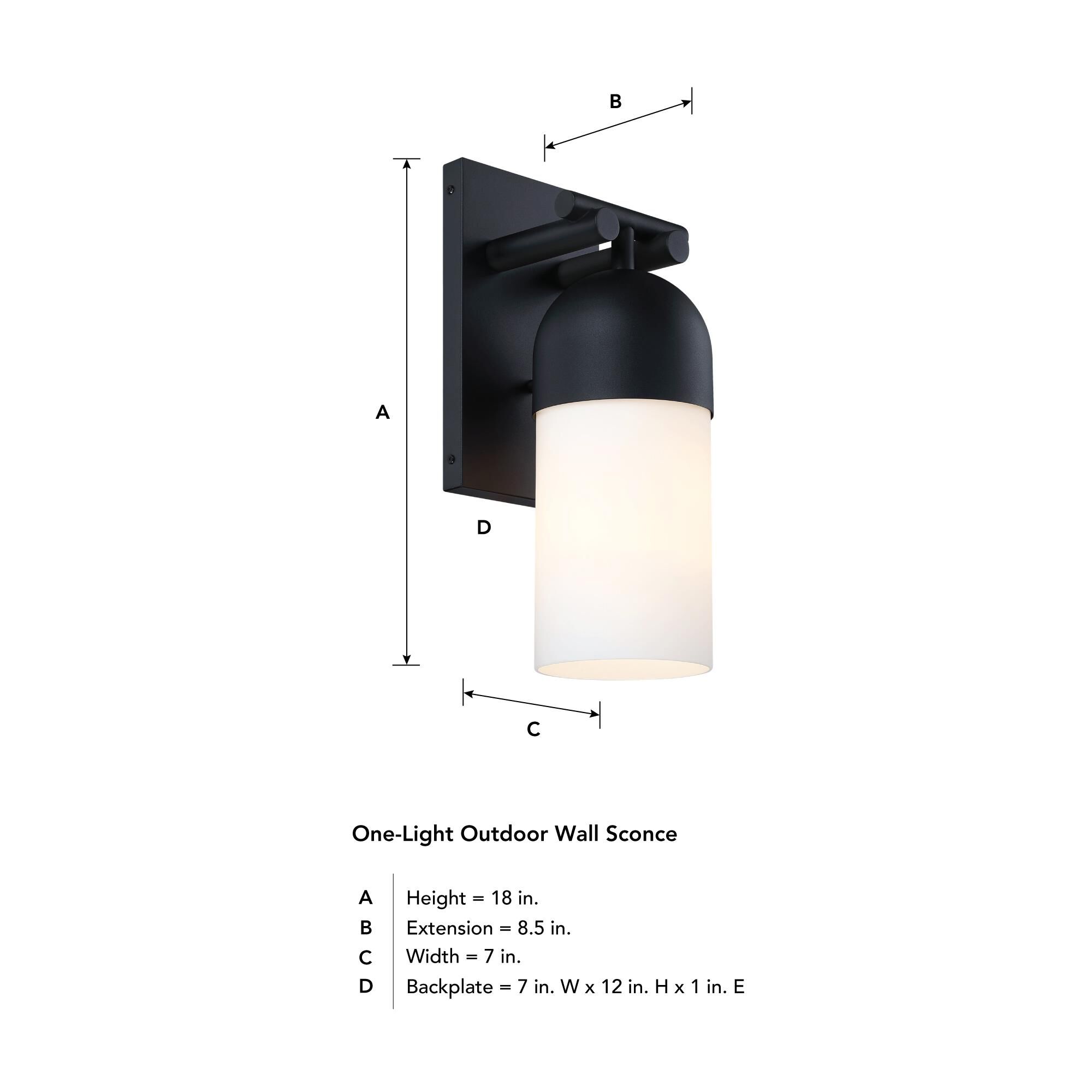 Shown in Black finish and Etched Opal glass
