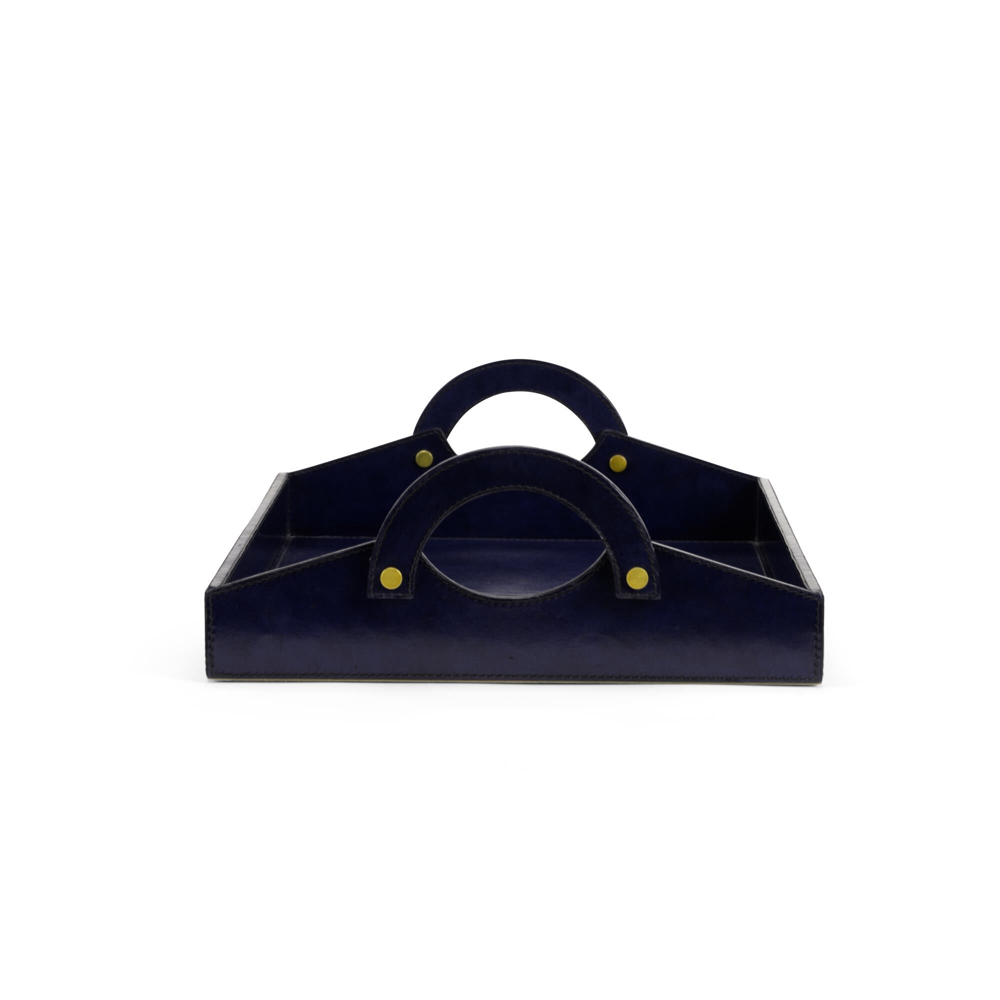 Leather Tray - Midnight Blue Tray by Chelsea House