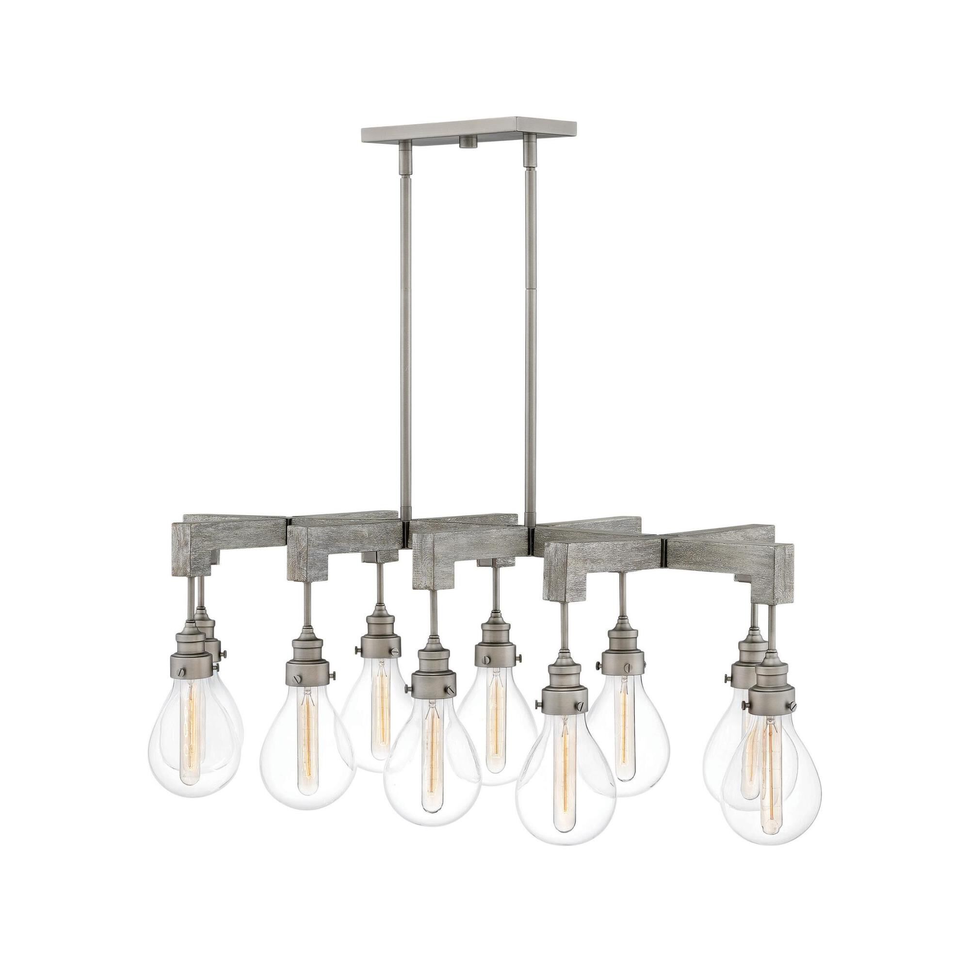 Shown in Pewter finish and Clear glass