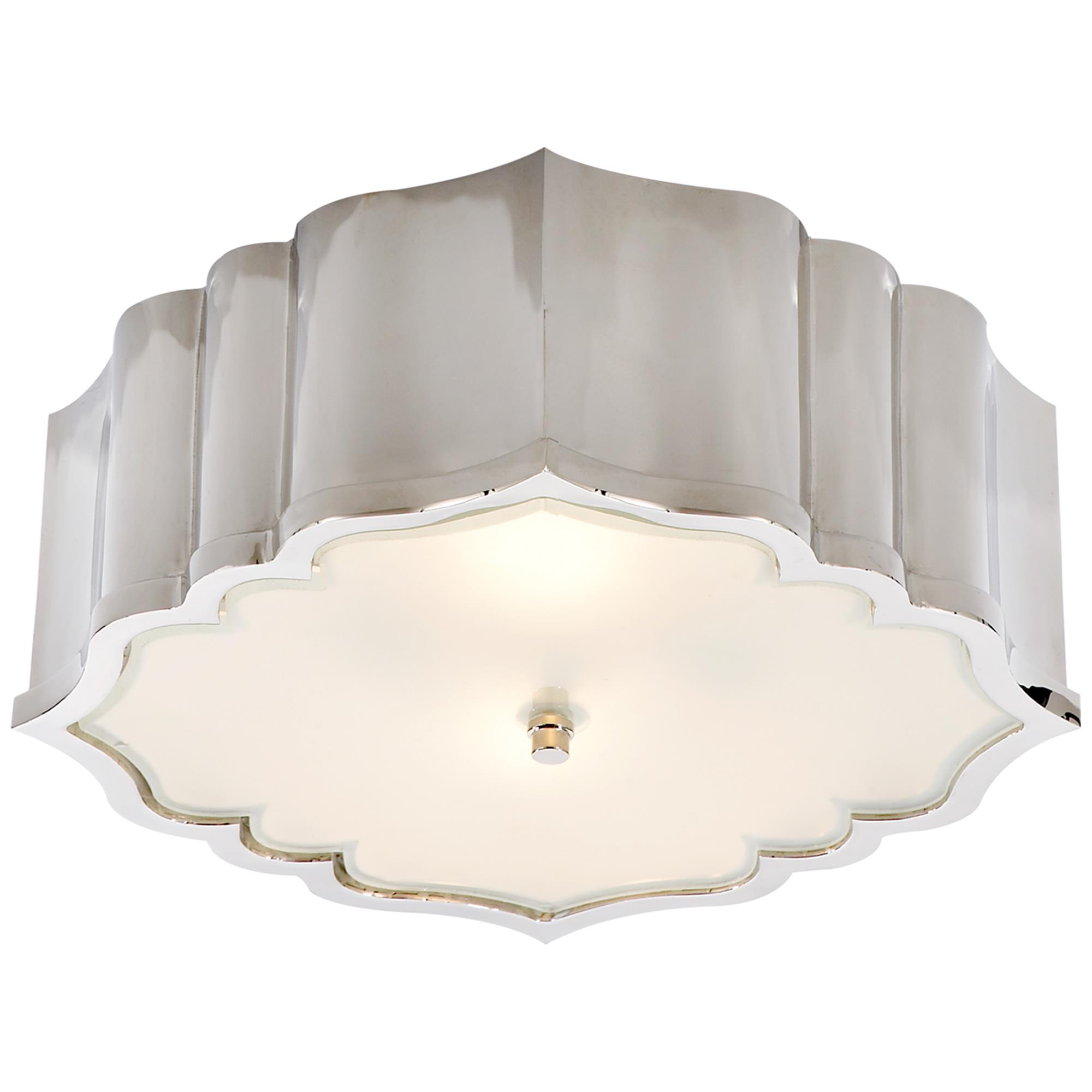 Shown in Polished Nickel finish and Frosted glass
