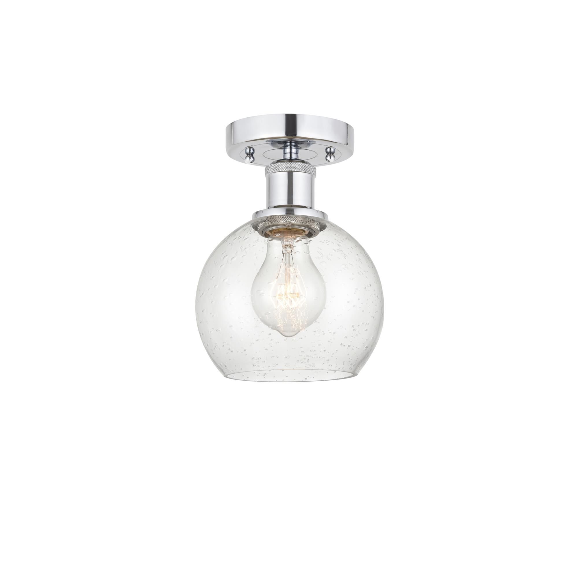 Shown in Polished Chrome finish and Seedy glass