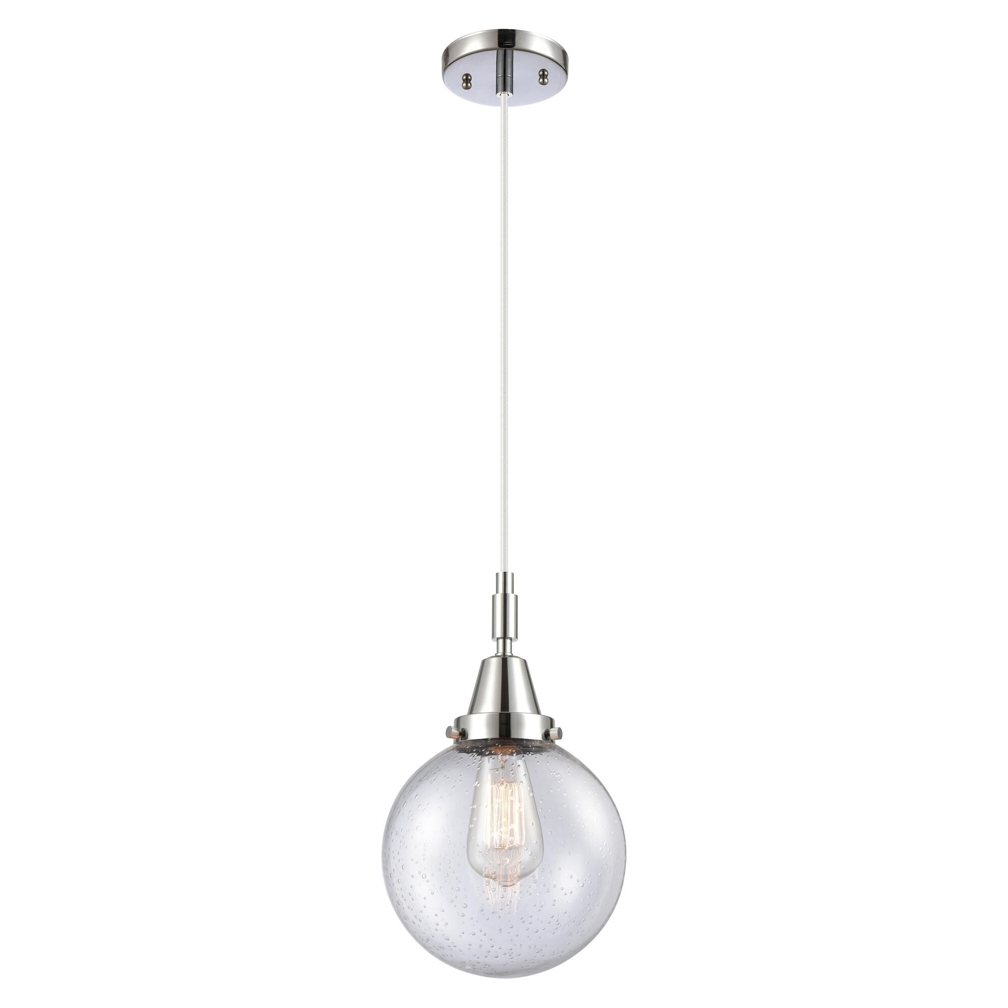 Shown in Polished Chrome finish and Seedy glass