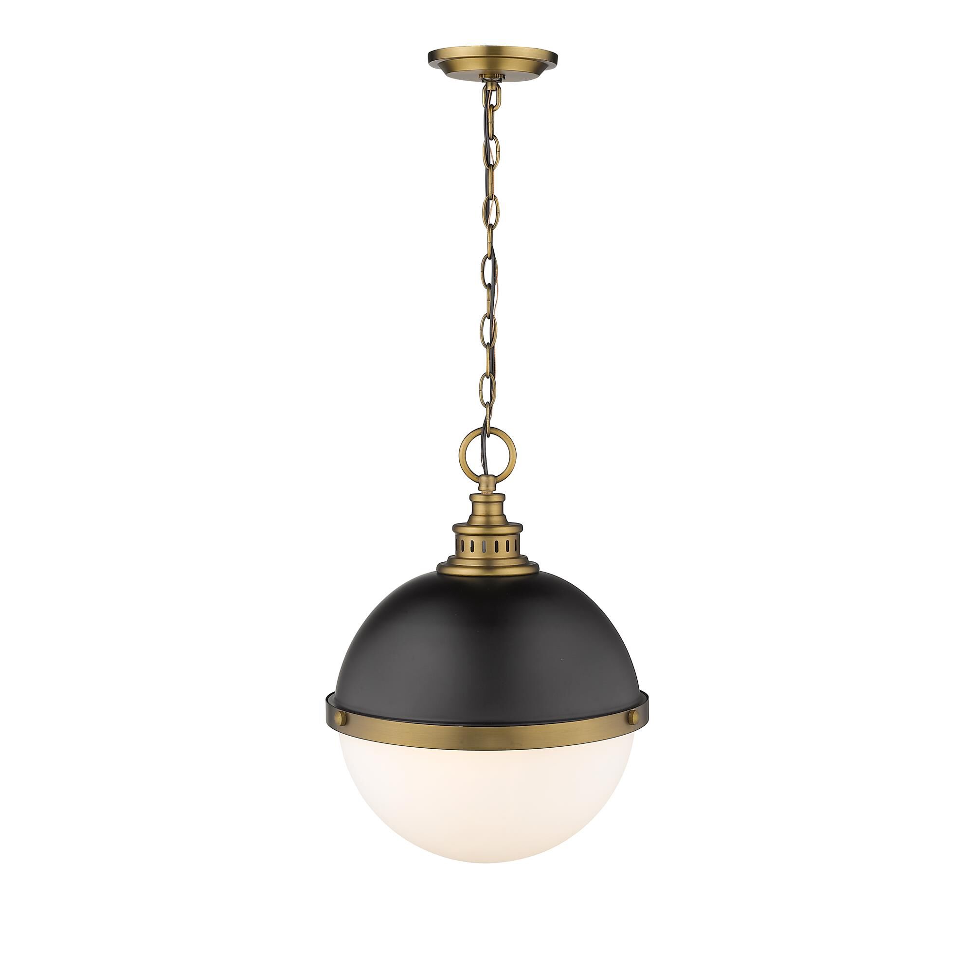 Shown in Matte Black + Factory Bronze finish and Glass shade