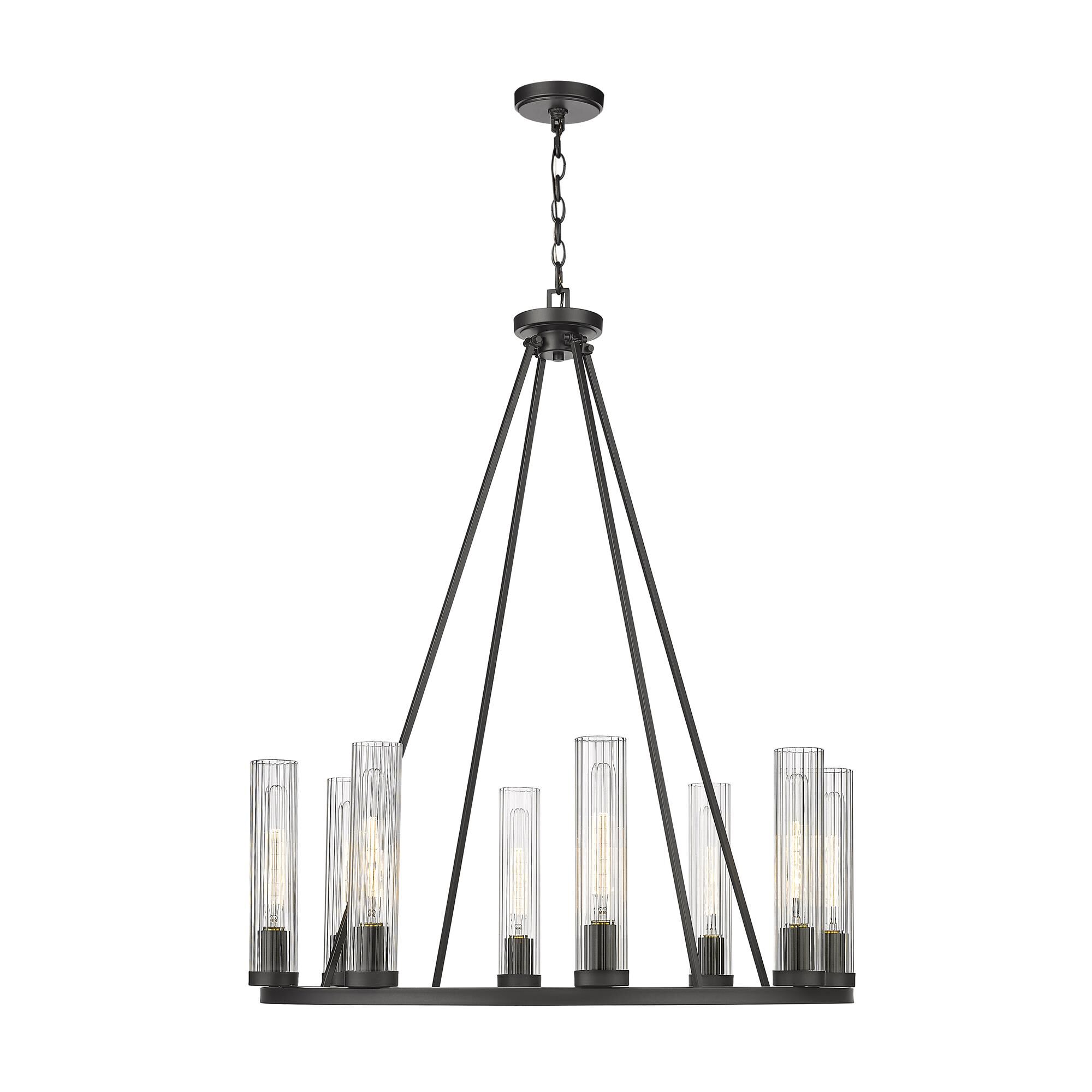 Shown in Bronze finish and Glass shade