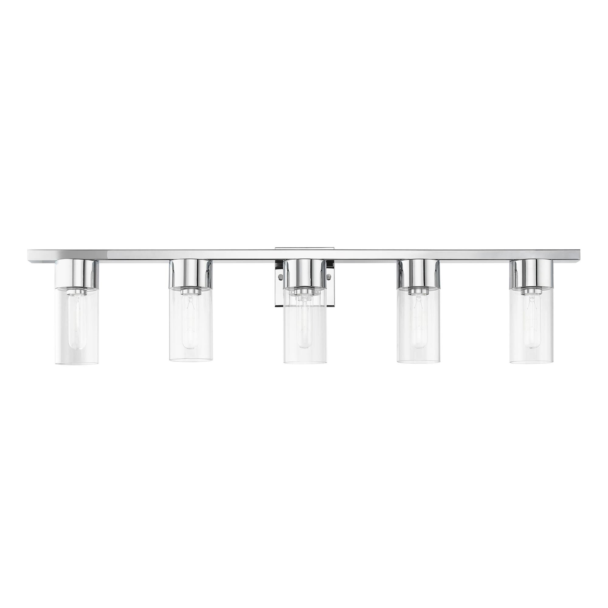 Shown in Polished Chrome finish and Clear glass