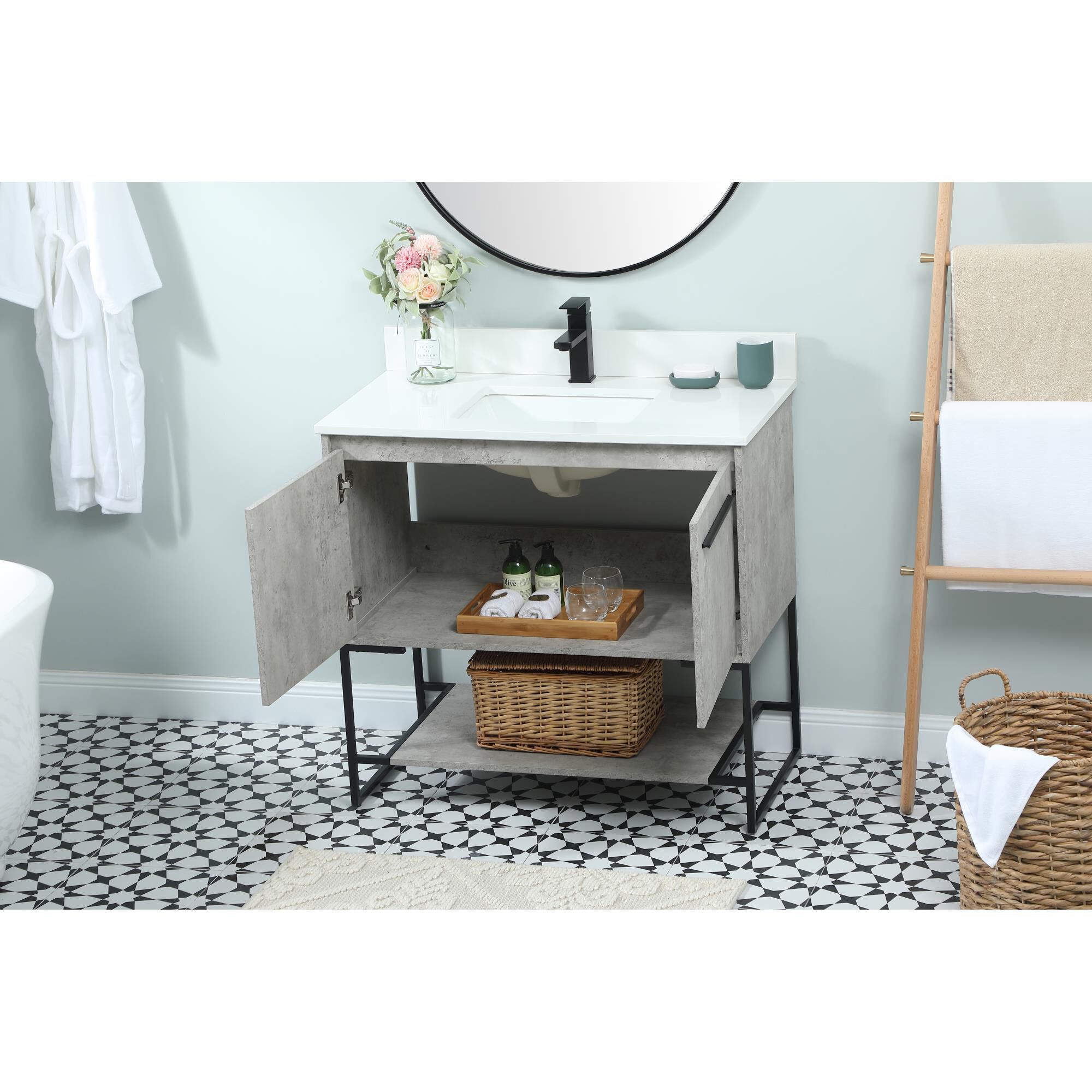 Shown in Concrete Grey finish