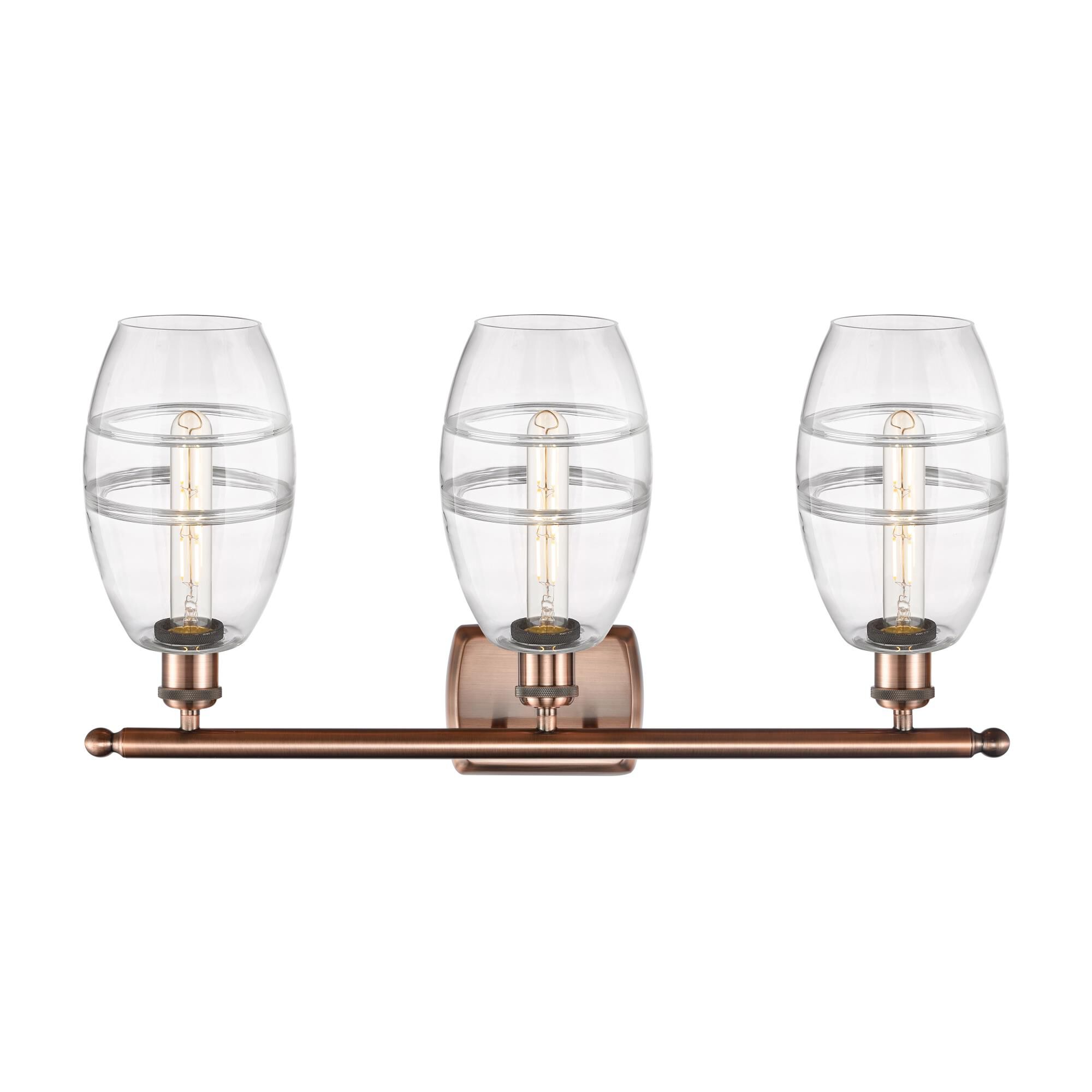 Shown in Antique Copper finish and Clear glass