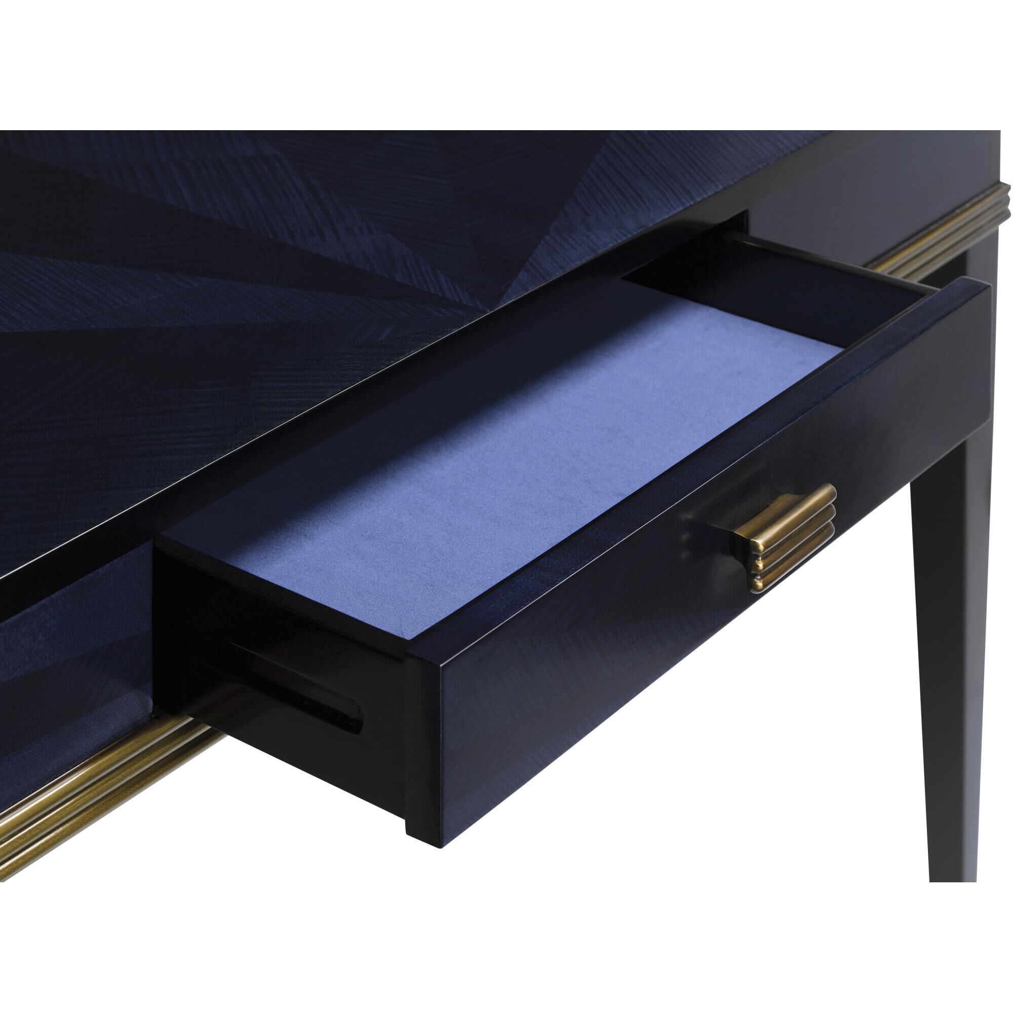 Shown in Dark Sapphire/Caviar Black/Antique Brass finish