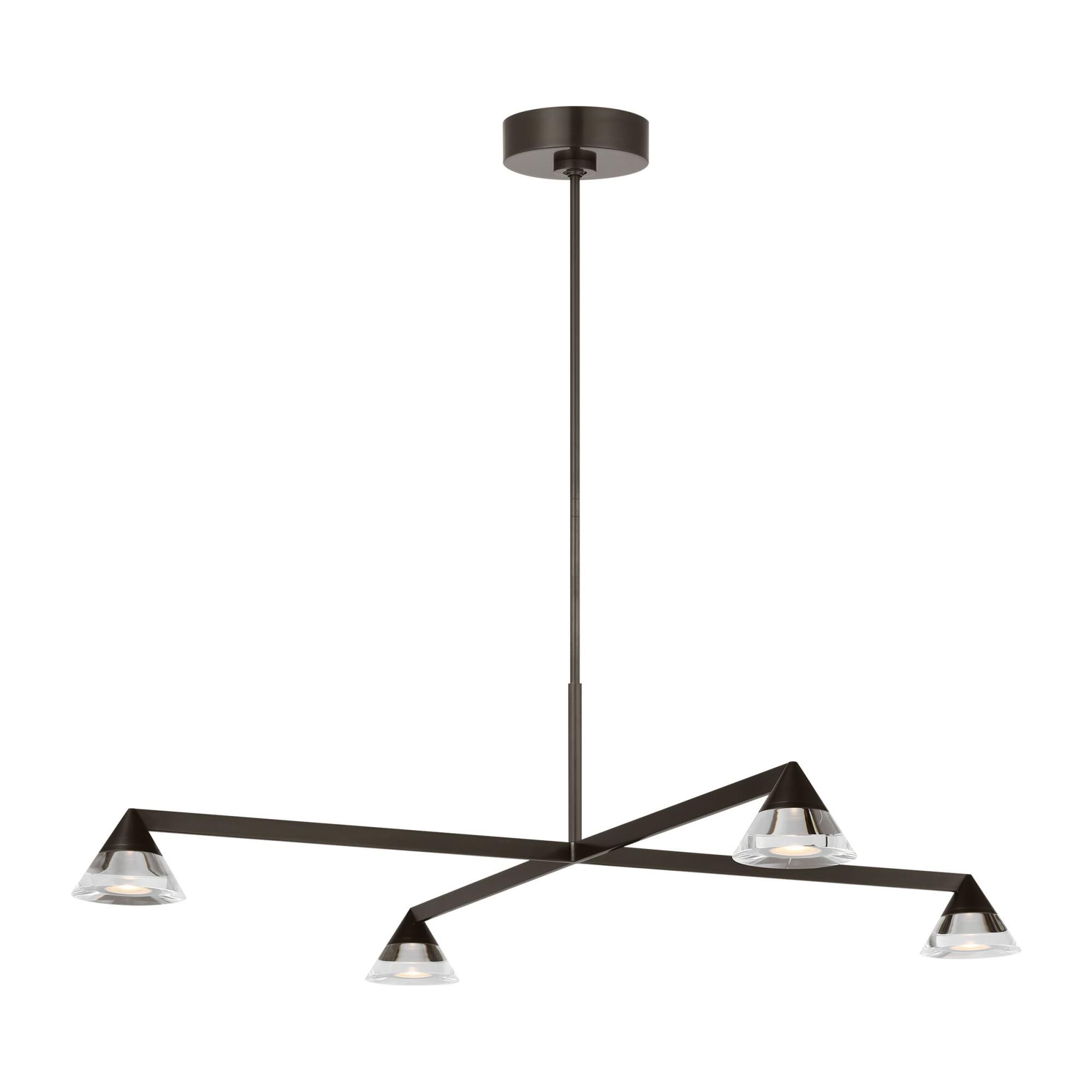 Shown in Bronze finish and Crystal glass