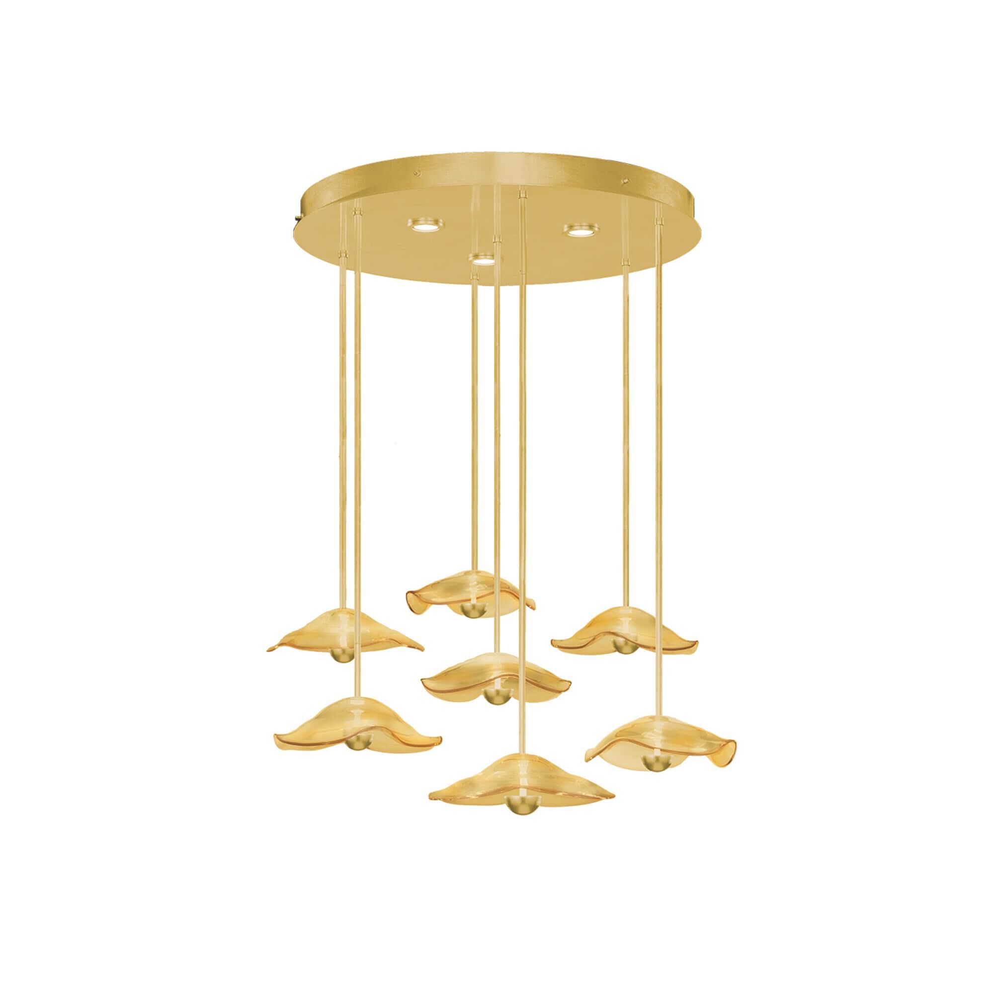 Shown in Gold finish and False crystal and True glass