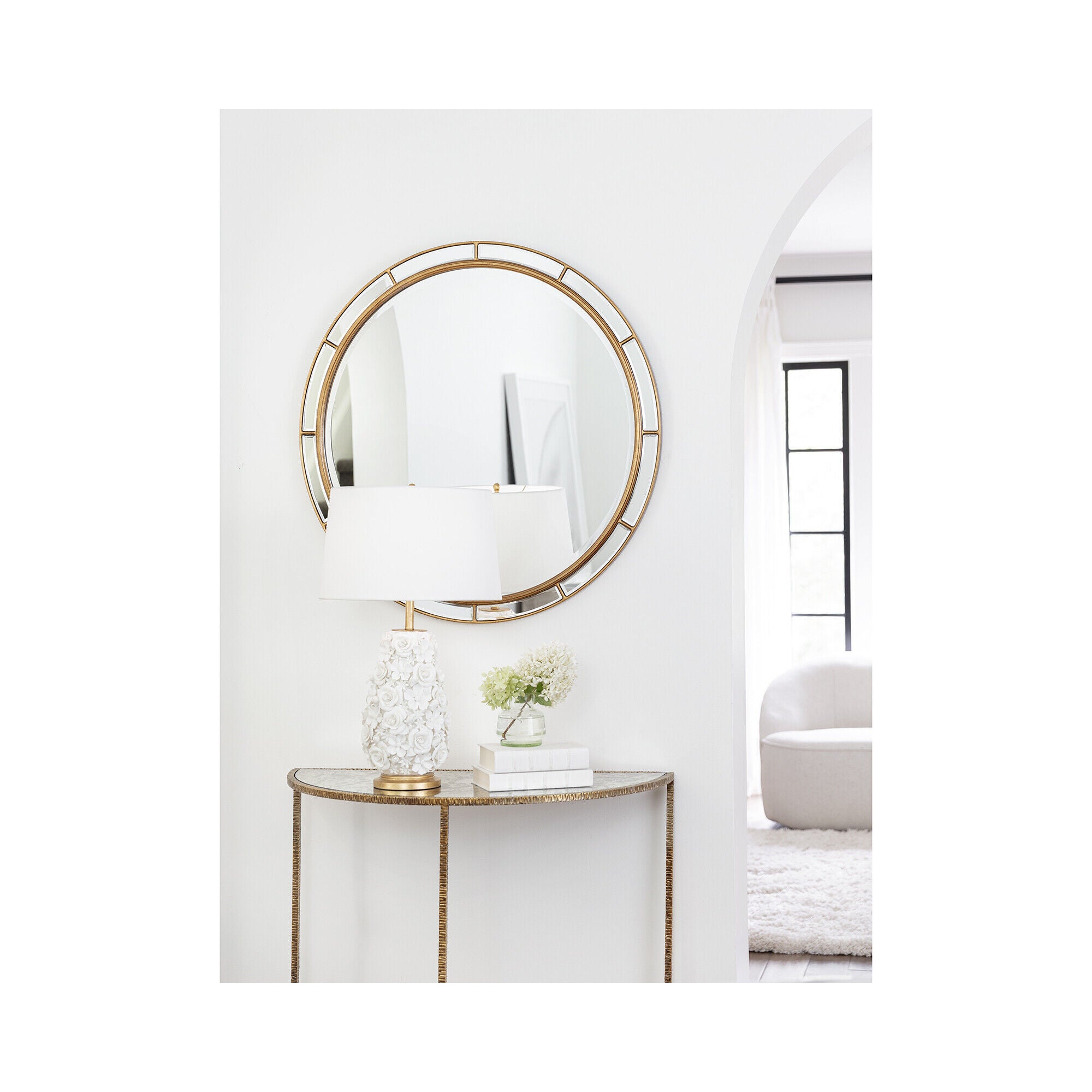Shown in Antique Gold finish and - None - shade