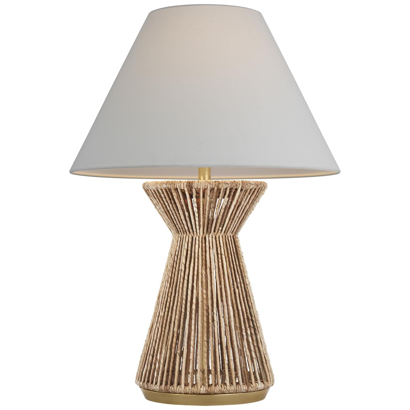 Shown in Natural Abaca and Antique-Burnished Brass finish