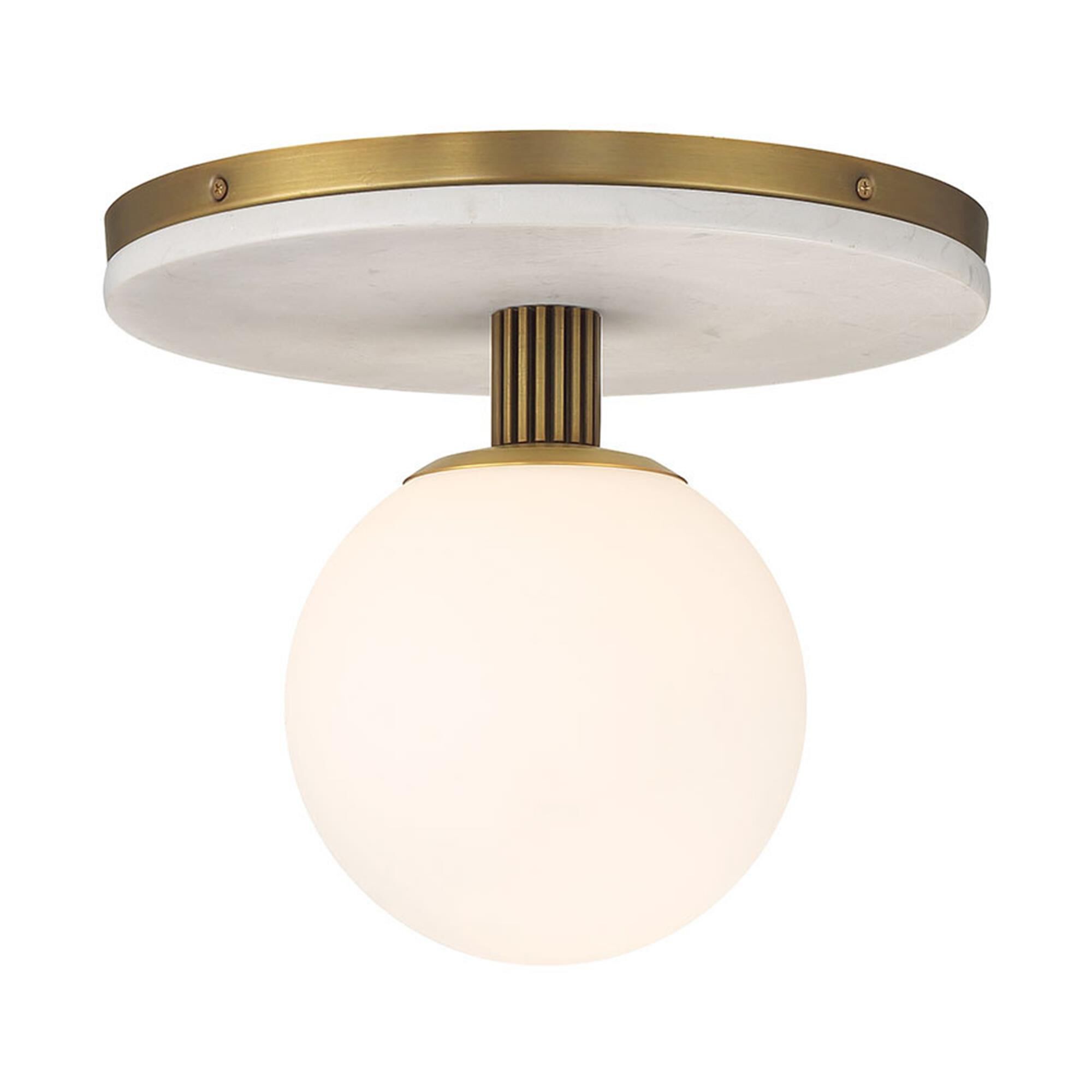 Shown in Antique Brass finish and Opal Etched glass