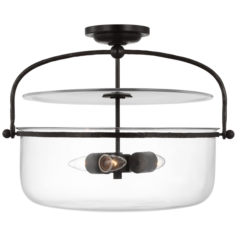 Chapman and Myers Lorford 19 Inch 3 Light Semi Flush Mount by Visual Comfort Signature Collection