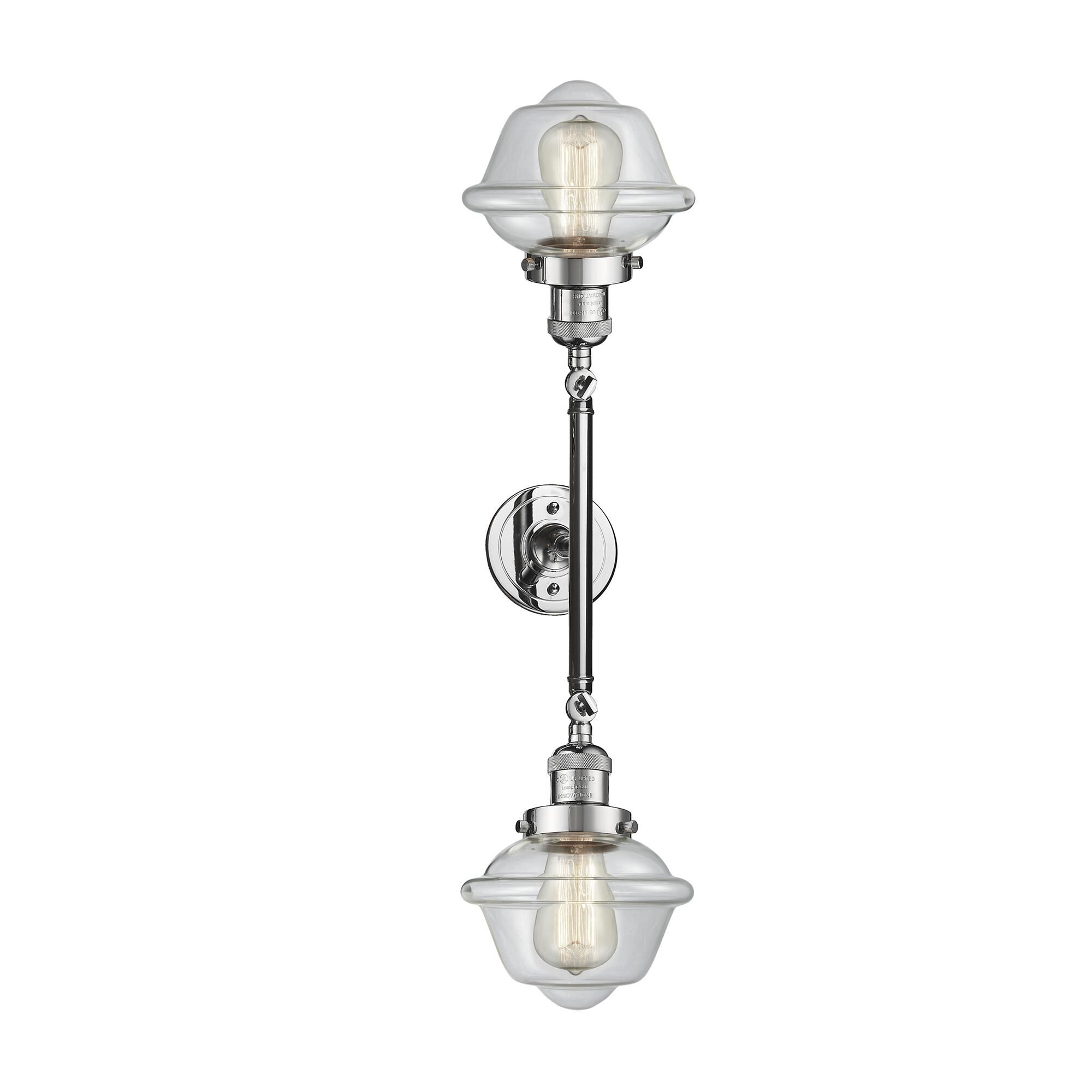 Shown in Polished Chrome finish and Clear glass