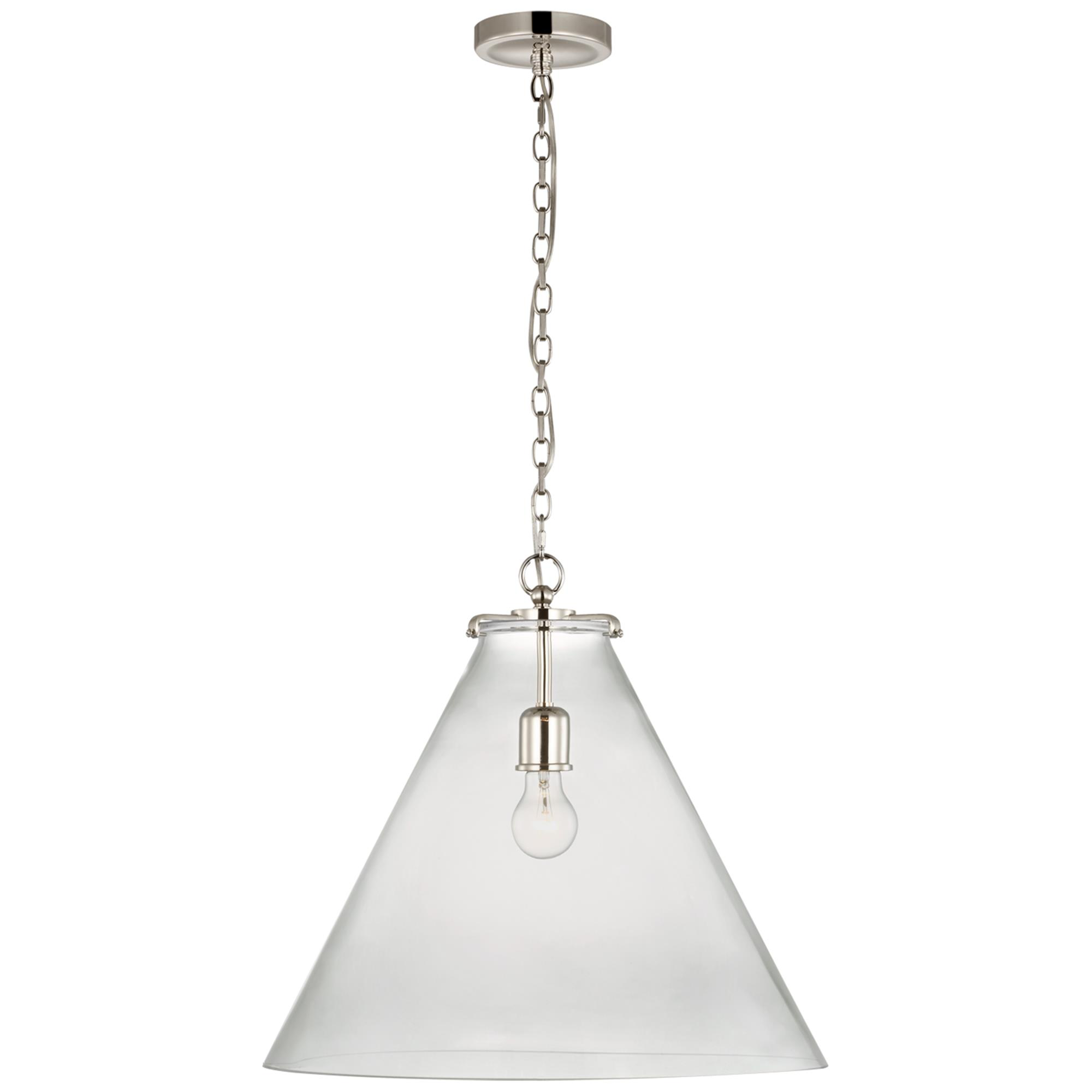 Shown in Polished Nickel finish and Clear glass
