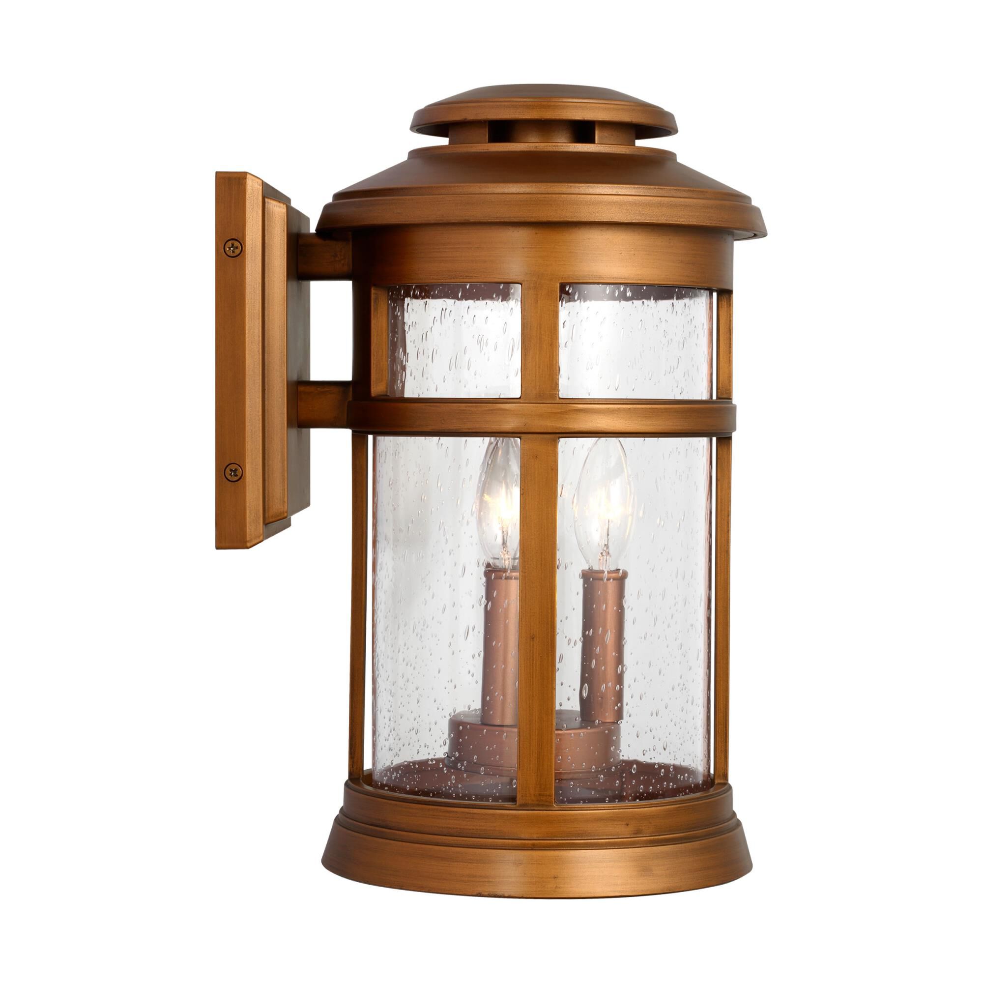 Shown in Natural Copper finish and Clear Seeded glass