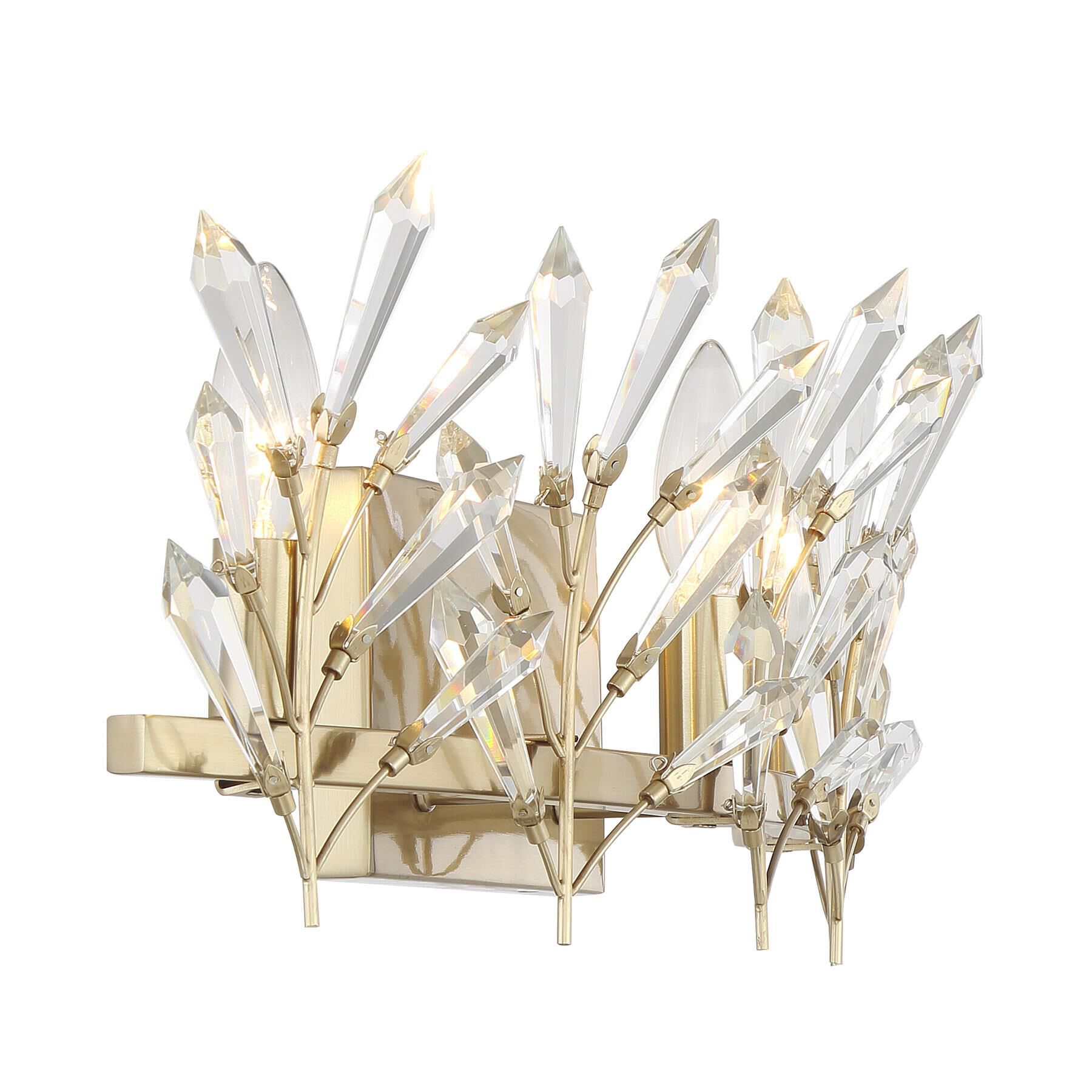 Shown in Noble Brass finish and Clear crystal