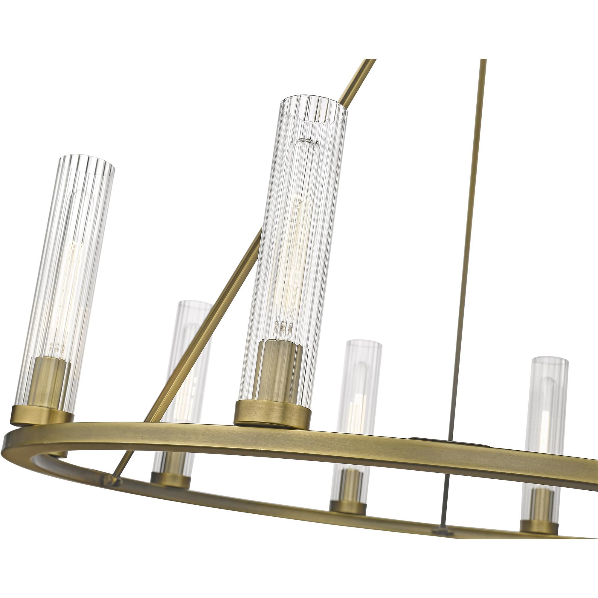Shown in Rubbed Brass finish and Glass shade